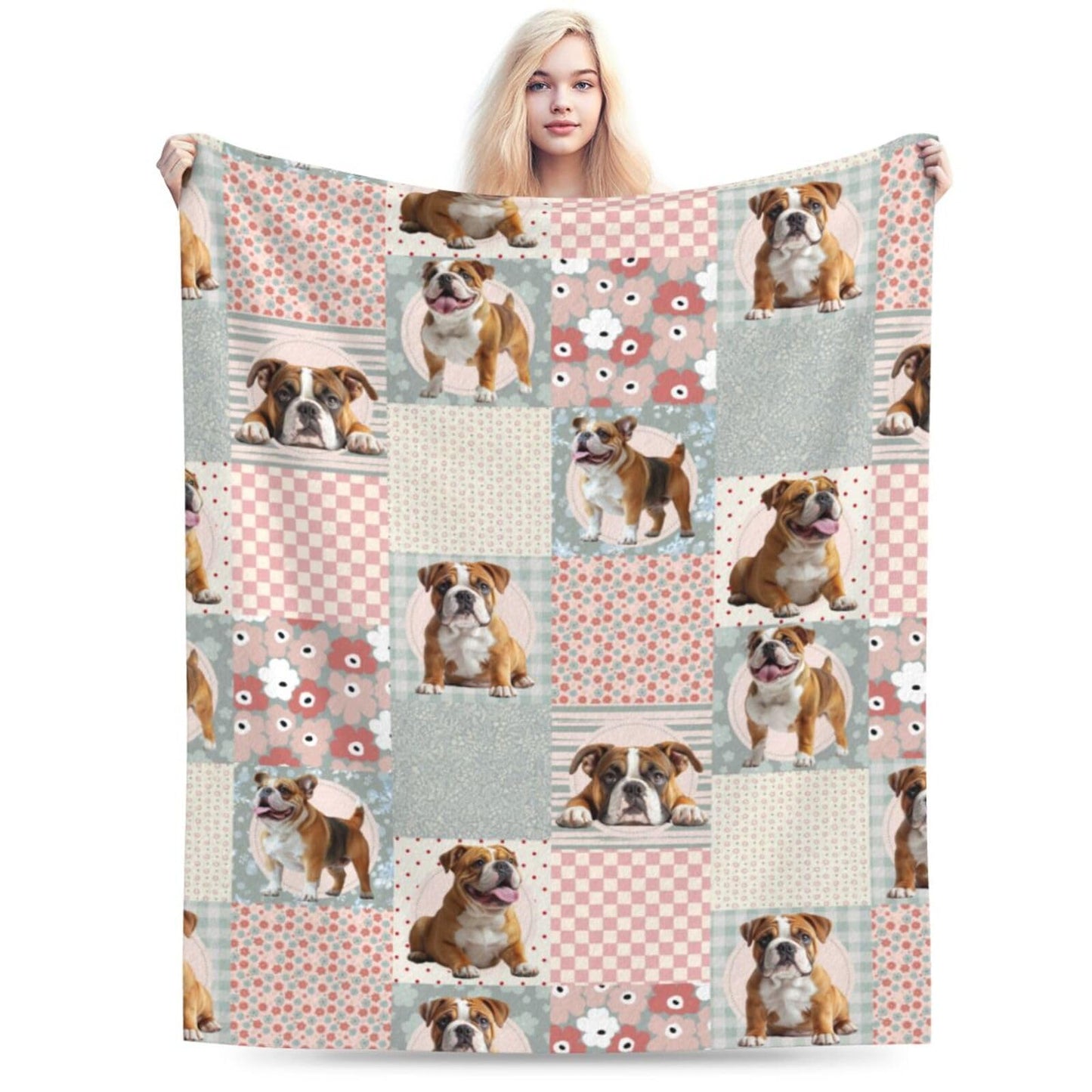 French Bulldog Throw Blanket Cute Bulldog Flannel Blankets Dog Lover Plush Super Soft Cozy Warm Decor Gifts for Boys Girls Kids Adults Men Women 40" x 50"