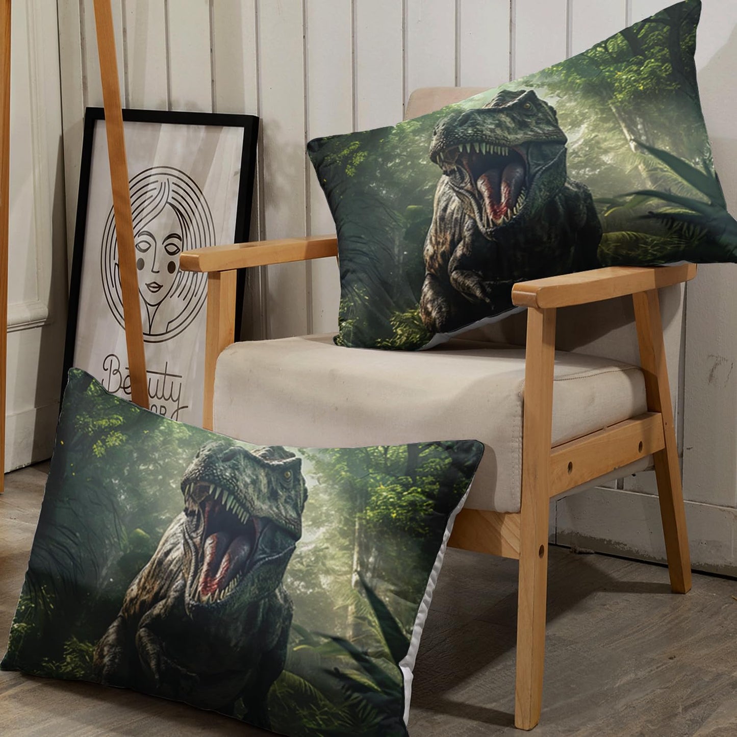 AILONEN 3D Realistic Dinosaur Fitted Sheet Set Twin XL Size, Tropical Wildlife Bedding Set for Boys Teens Kids,Ancient Dino Animal Bedsheets Set,3-Pieces,1 Sheet Set + 2 Pillowcases,Soft,Breathable