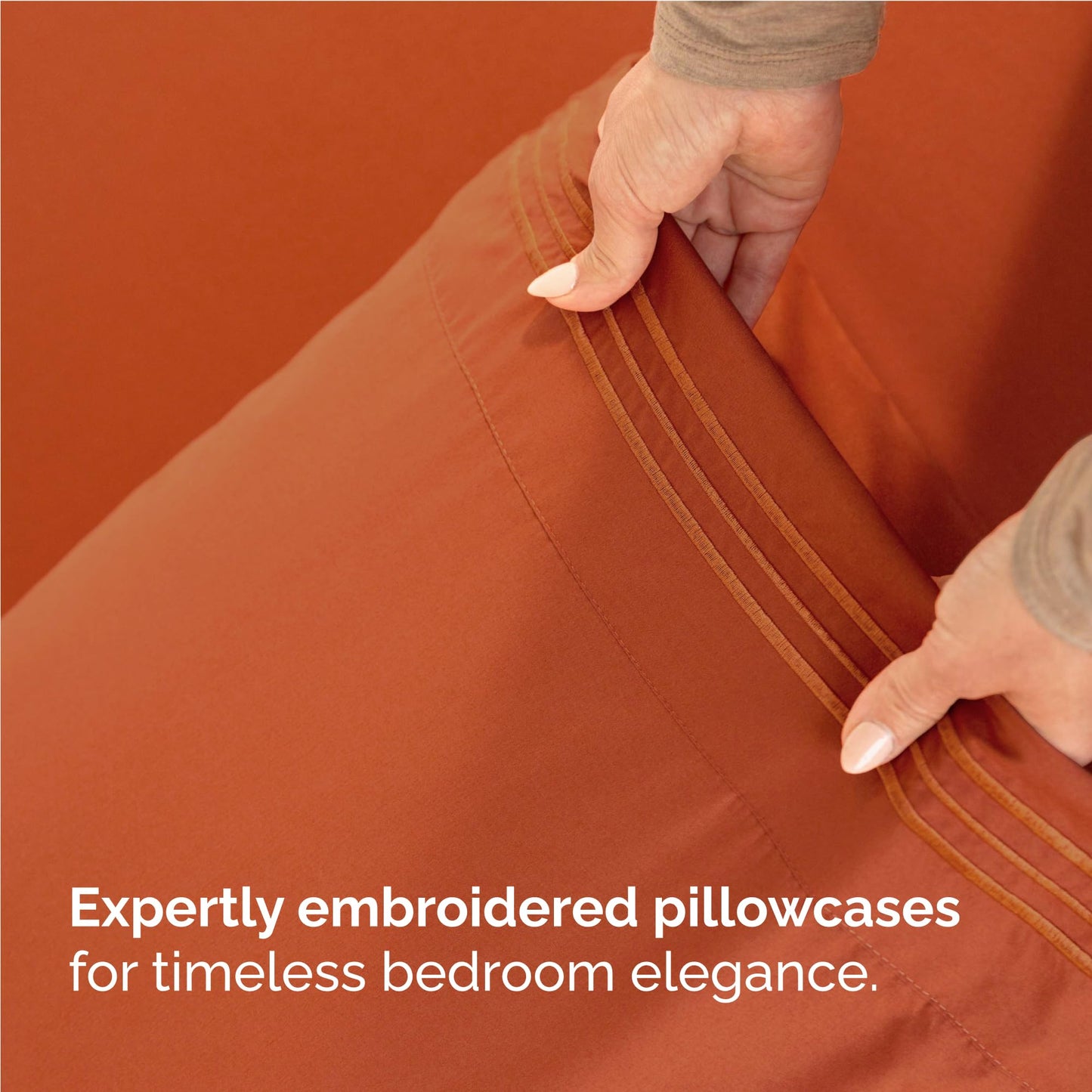 Full Size 4 Piece Sheet Set - Comfy Breathable & Cooling Sheets - Hotel Luxury Bed Sheets for Women and Men - Deep Pockets, Easy-Fit, Soft and Wrinkle Free Sheets - Terracotta Oeko-Tex Bed Sheet Set