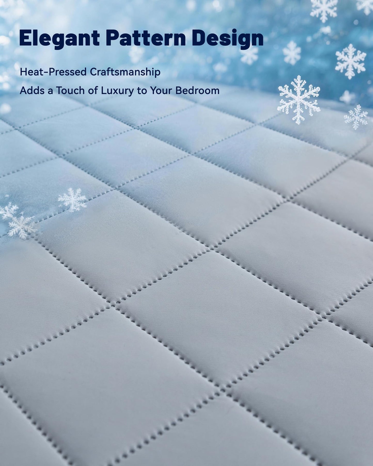 Welfibr Cooling Mattress Pad for Hot Sleepers Noiseless Mattress Protector Bed Cooling Pad 3 x Breathable Mattress Topper Q-Max 0.45 Cool Touch, 3D Mesh Deep Pocket Bed Cooling Cover Grey King