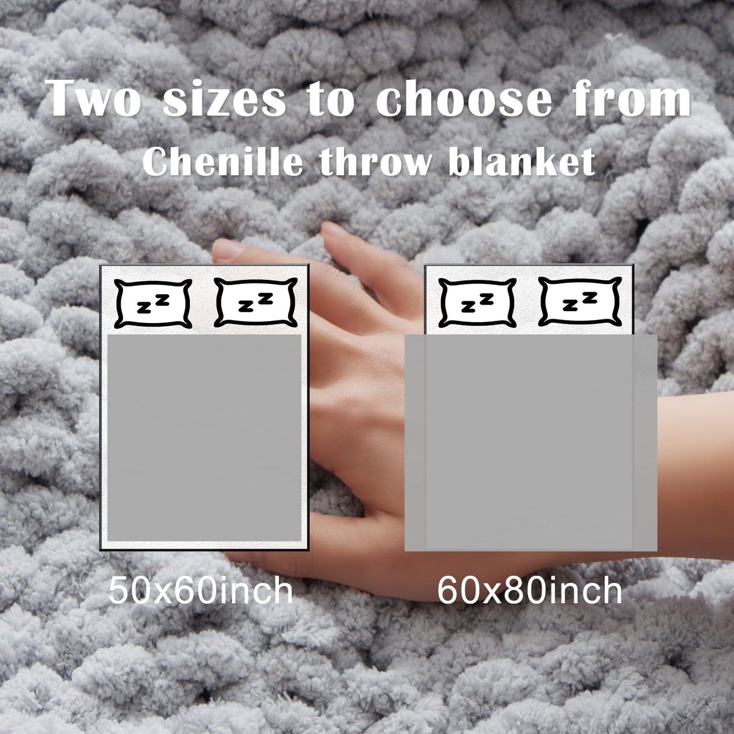 YJLMLY Chunky Knit Throw Blanket,50x60 Inch Heavy 4.4lbs, Hand Knit Chenille Couch Blanket, Soft Cable Knit Gift for Women Mom Wife, Modern Home Decor