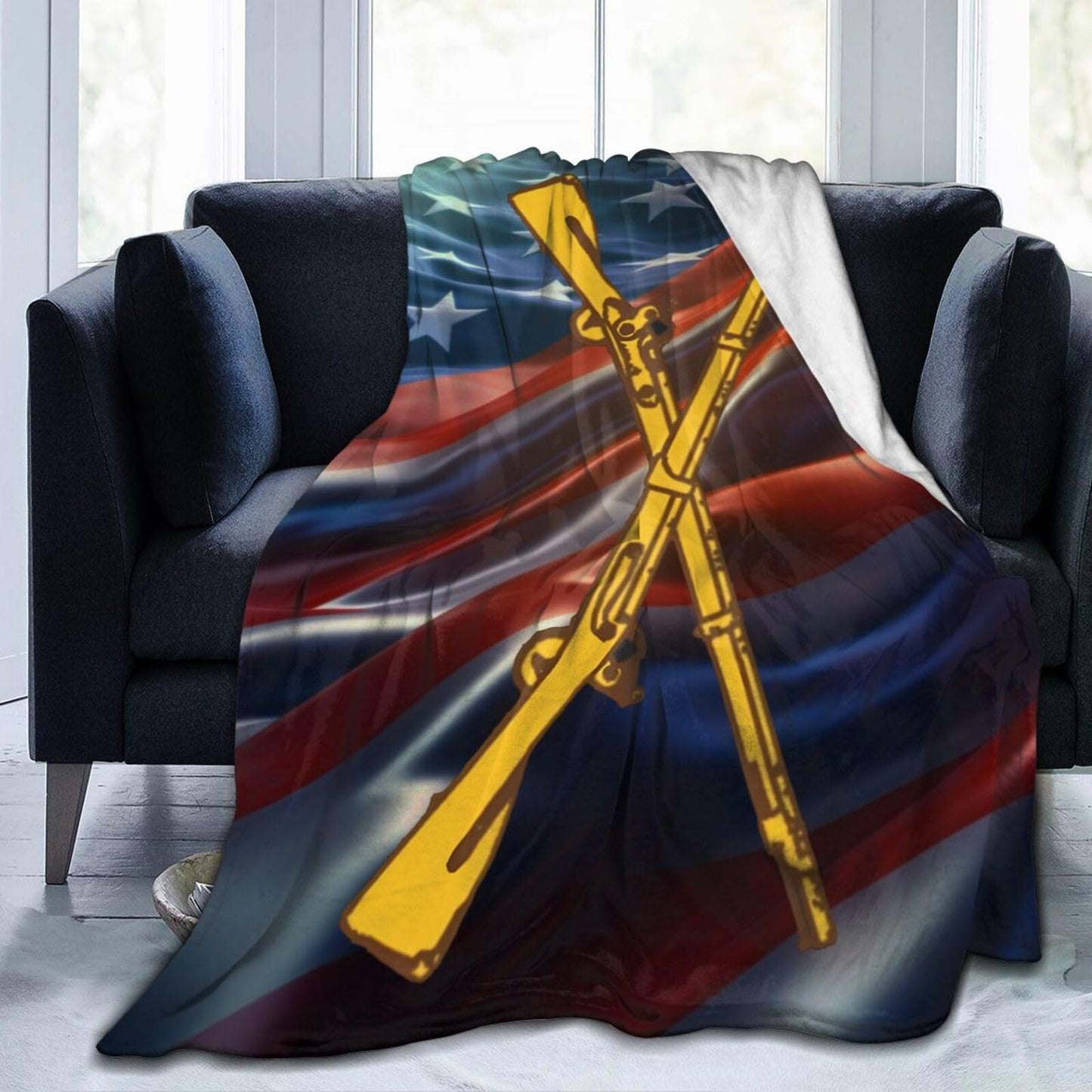 US Army Infantry 02 Blanket Flannel Soft Lightweight Warm Bedding Decor Gifts 50"x40"