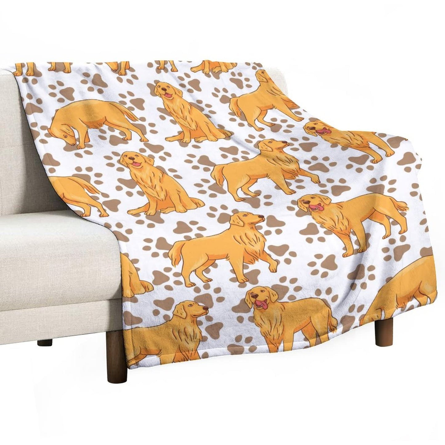AIOMXZZ Golden Retriever Blanket Gifts, 60"x80" Dog Pattern Flannel Fleece Throw Blanket Soft, Lightweight, Comfortable, Warm Golden Retriever Themed Blanket for Humans Adults Kids