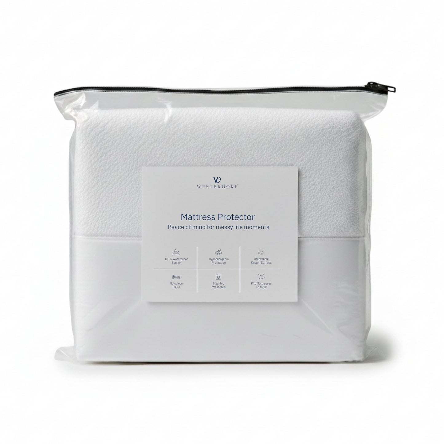 Westbrooke Waterproof Queen Size Mattress Protector | Breathable Terry Bed Cover | Fitted Pocket Sheet | Smooth, Soft & Noiseless | Machine Washable, Eco-Friendly