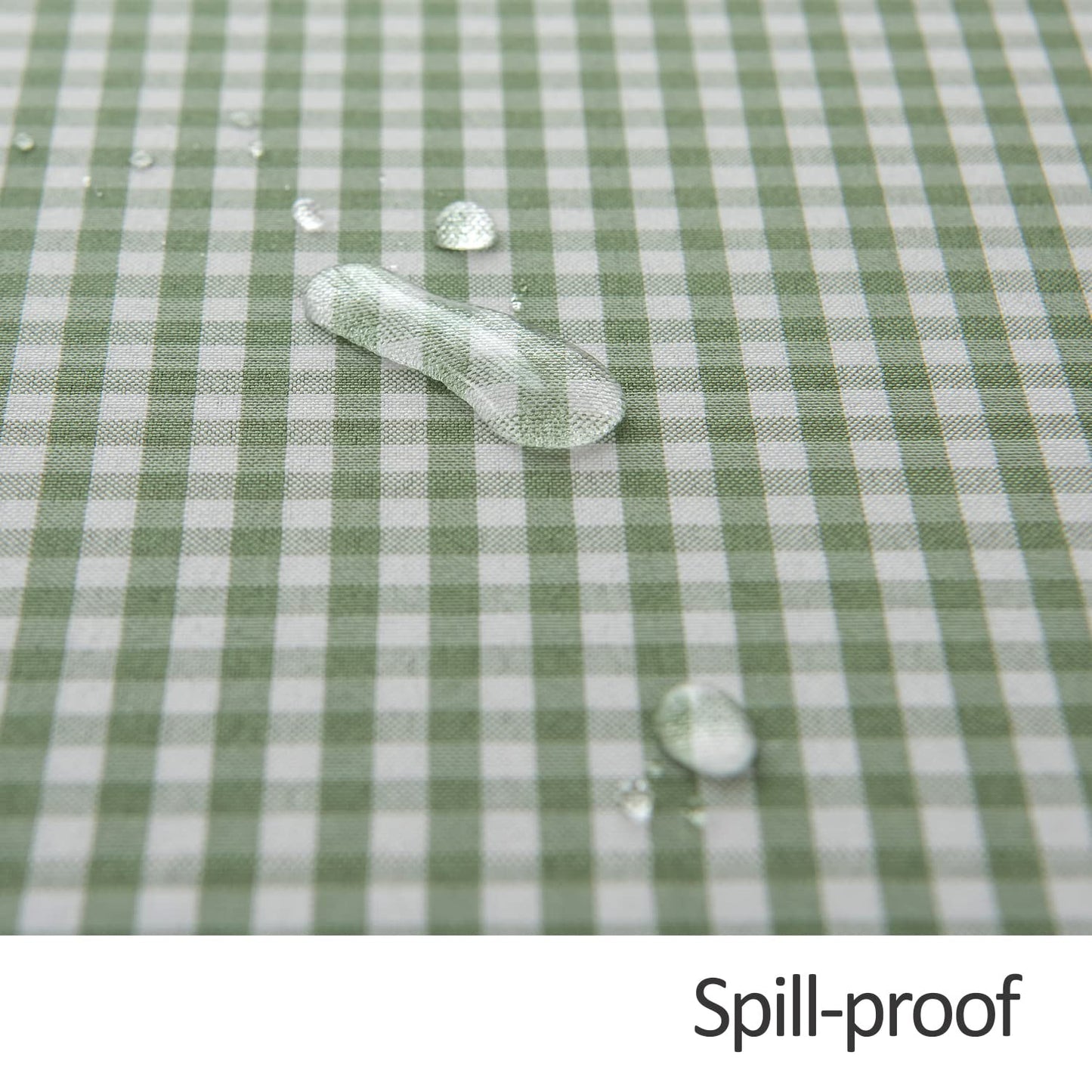 maxmill Rectangle Checkered Tablecloth Waterproof Spillproof Wrinkle Resistant Buffalo Plaid Heavy Weight Table Cloth Gingham Table Cover for Outdoor and Indoor Use, 52 x 70 Inch Sage White