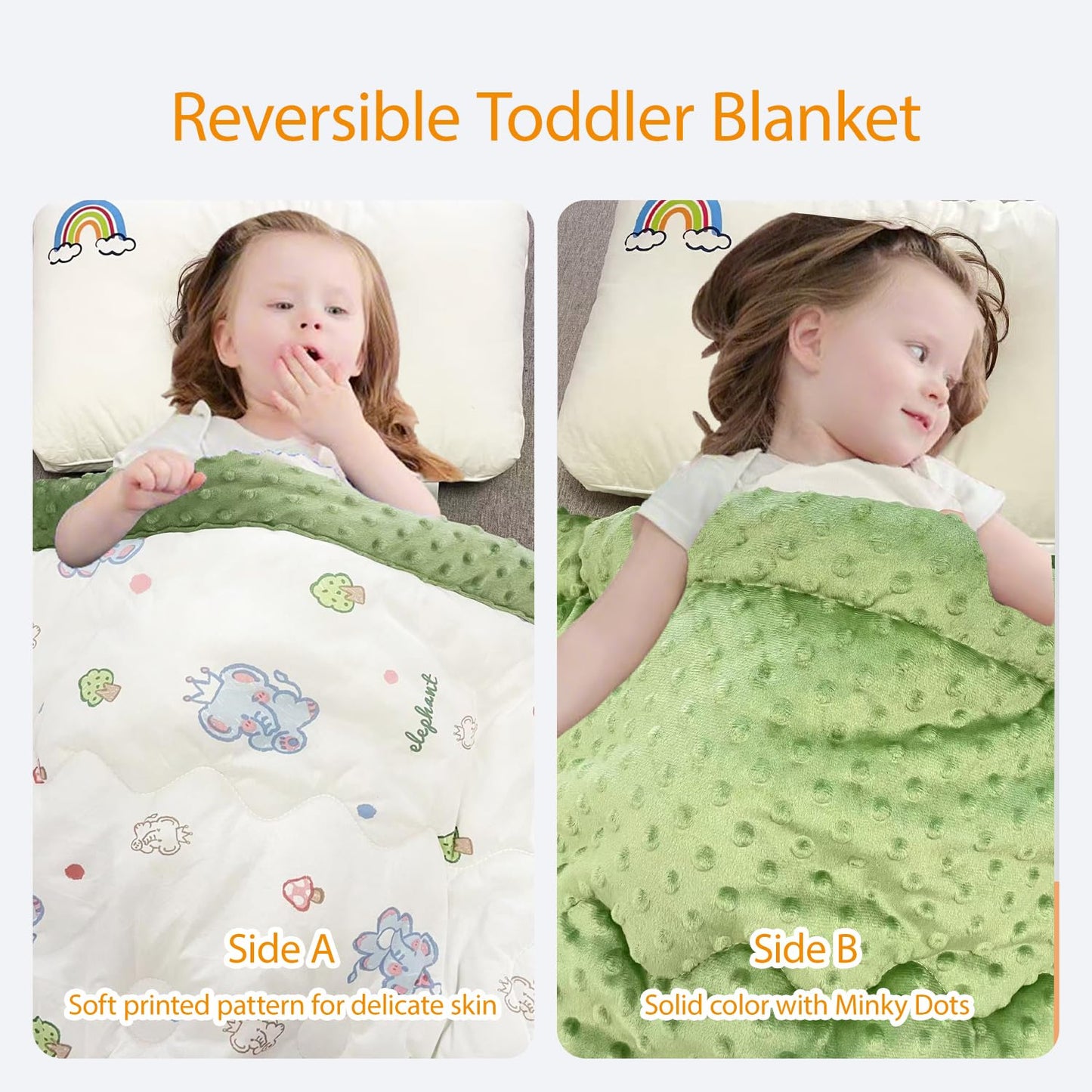 cutie pumpkin Toddler Comforter 47x59 Inch, Lightweight Down Alternative Quilted Blanket for Crib & Toddler Bed, Soft Minky Dots Baby Quilt, Machine Washable Year-Round Bedding