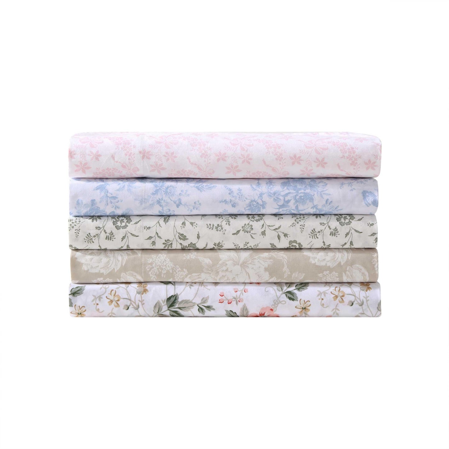 Laura Ashley – Twin Size Sheet Set, Crisp & Lightweight Cotton Percale Bedding with Fitted Sheet and Pillowcase, Floral Room Decor, Deep Pocket, College Dorm Room Essentials (Meredith Brown)