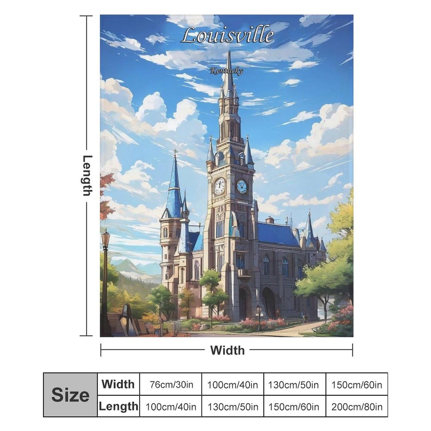 Louisville Kentucky City Skyline Landscape Abstract Blanket Soft Flannel Lightweight Blanket Outdoor Travel Carry Living Room Bedroom Sofa Decoration Gifts 50x60 Inch