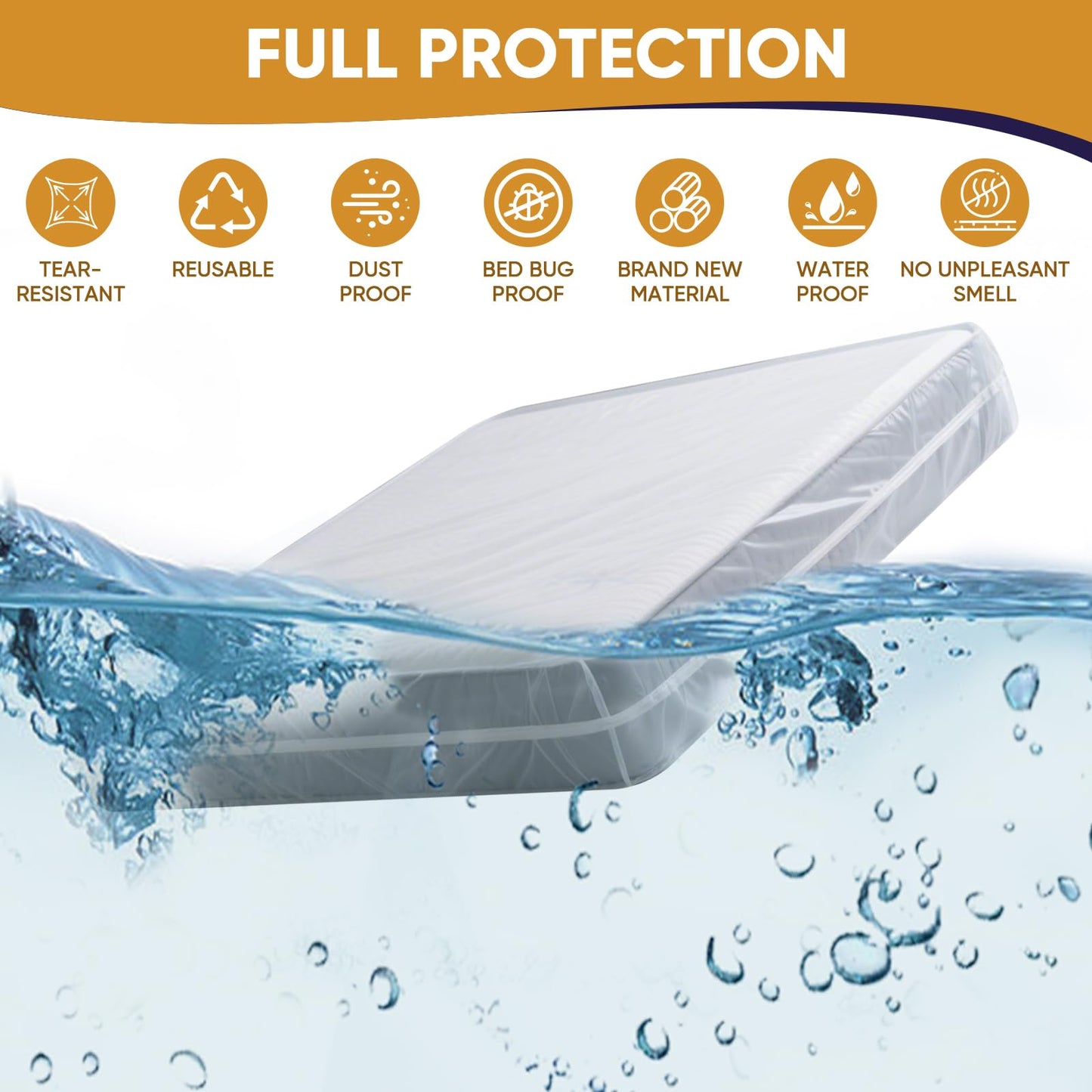 CHUPER King/Cal King Mattress Bag for Moving and Storage,Waterproof Plastic Mattress Cover for Disposal and Protection