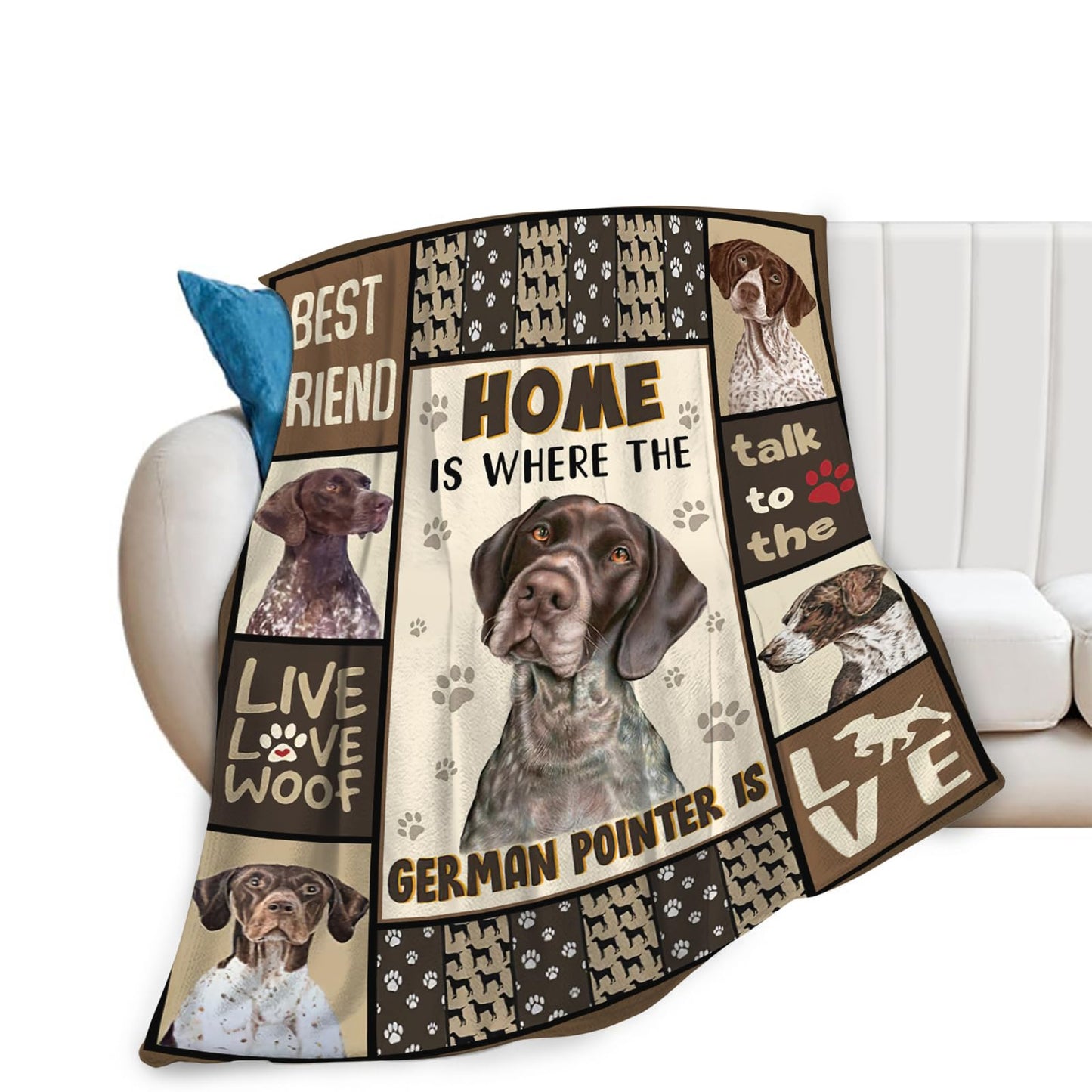 Tijuboni German Shorthaired Pointer Throw Blanket Dog Gifts for Girls Boys Women Men Kids Adults Soft Flannel Fleece Blanket for Couch Sofa Bed Home Decor 40"x50"