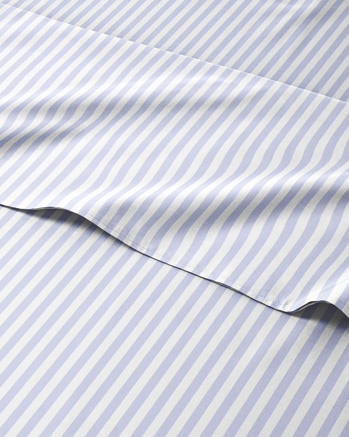 Kids Queen Size Bed Sheet Set - 4 Piece Kids Loft Bed Sheets - Blue Striped Nautical Themed Bedding - Soft, Cute & Cozy - Breathable & Machine Washable - Sky Bed Set for Boys, Girls, Teens & Toddlers