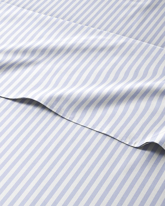 Kids Twin Size Bed Sheet Set - 3 Piece Kids Loft Bed Sheets - Blue Striped Nautical Themed Bedding - Soft, Cute and Cozy - Breathable & Machine Washable - Sky Bed Set for Boys, Girls, Teens & Toddlers