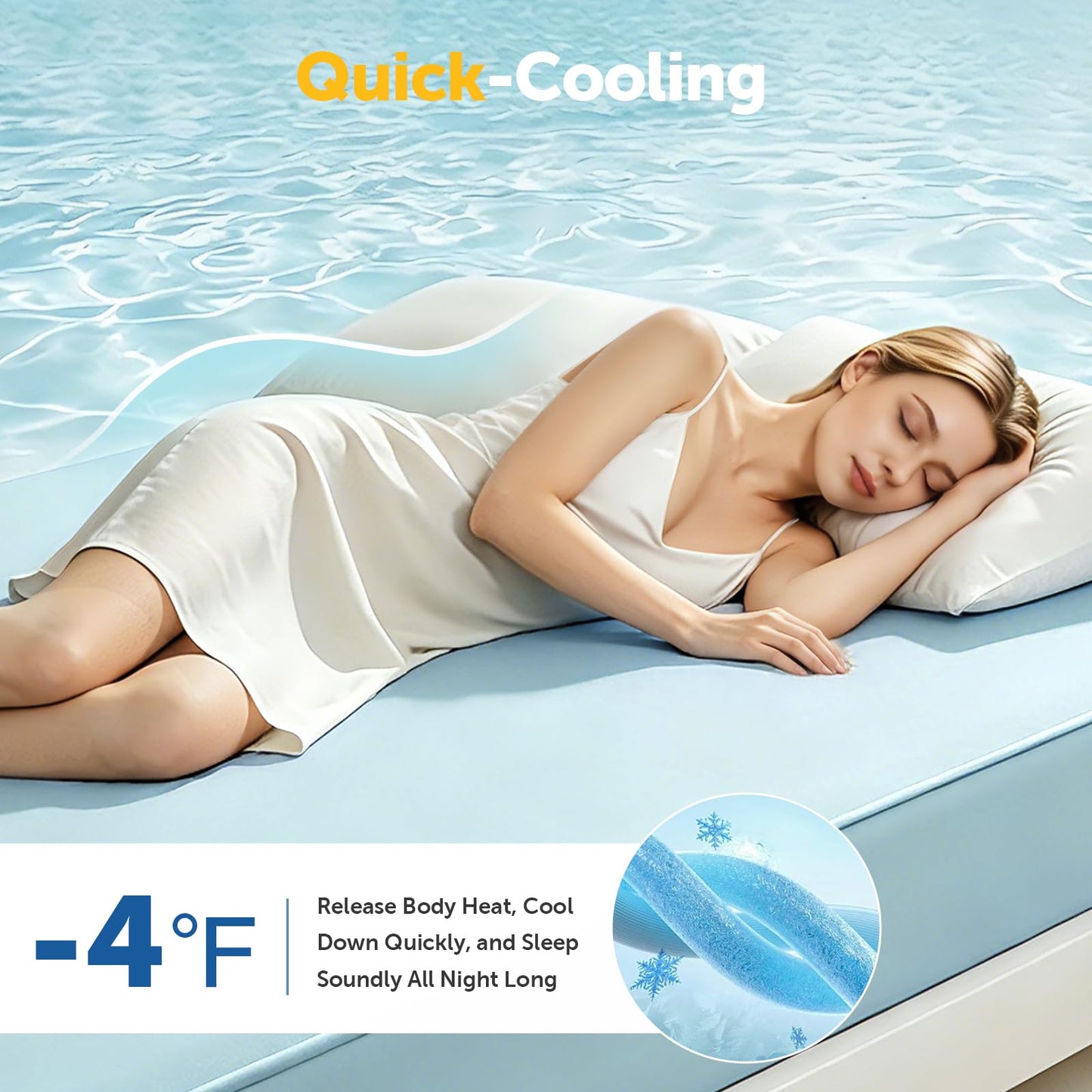 Tokokimo Cooling Waterproof Mattress Protector Twin, 3D Air Fabric - Breathable Cooling Mattress Protector, Noiseless ＆ Soft Waterproof Fitted Sheets, Non-Slip Deep Pocket Fits up 8-16''