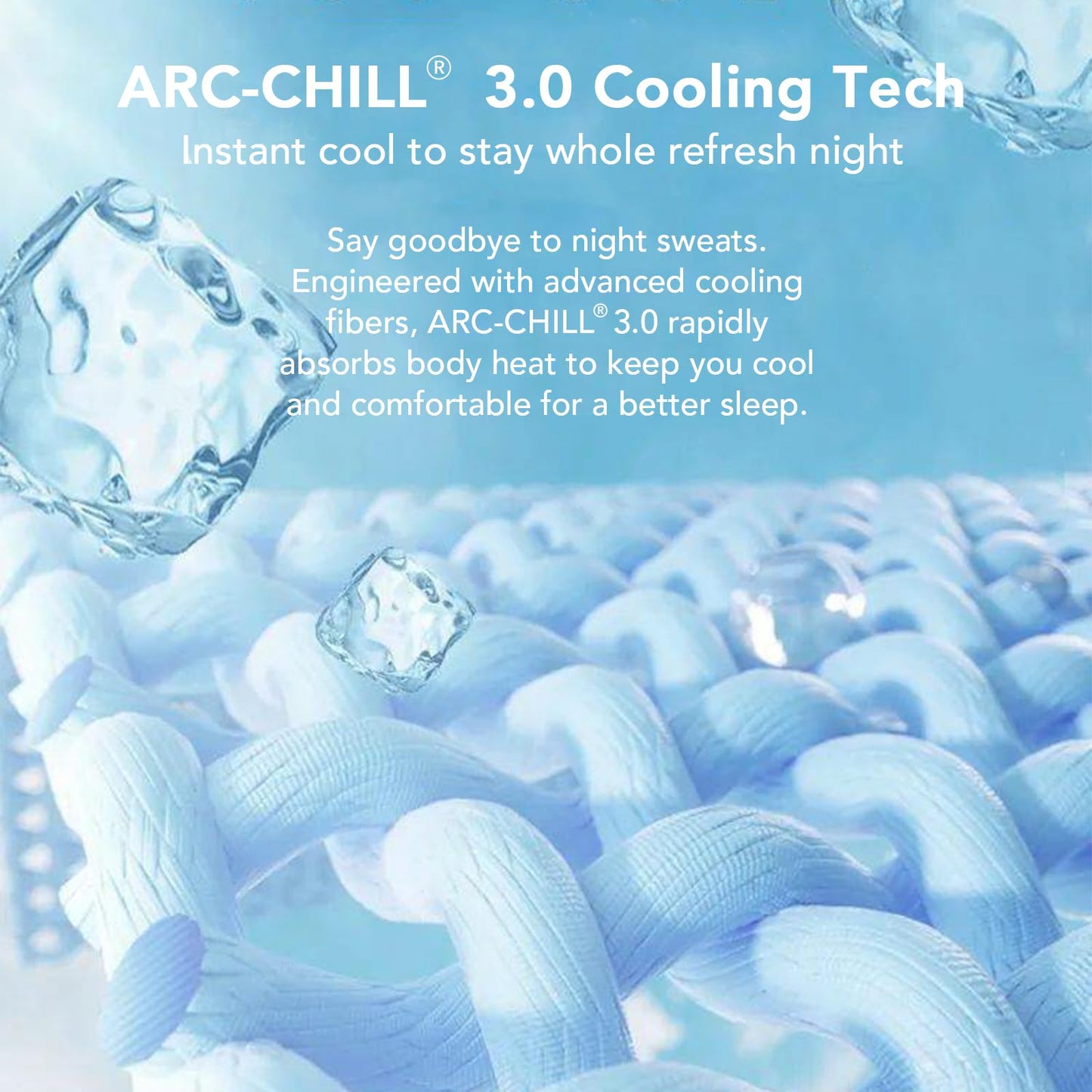 Cooling Mattress Pad for Hot Sleepers, Queen Size, Waterproof, Cool-to-Touch with Arc-Chill 3.0, Breathable Fluffy Feel, Mattress Protector Cover Machine Washable, Deep Pocket up to 21"