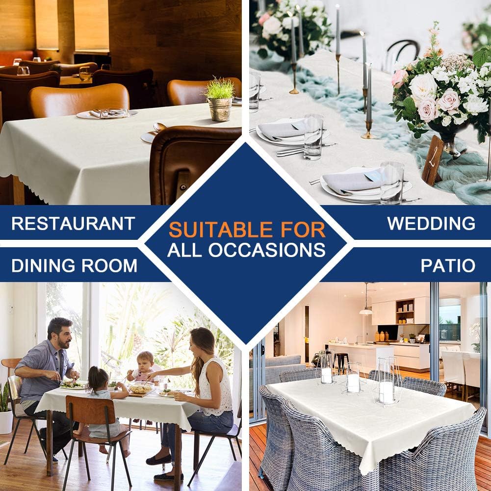 Smiry Rectangle Table Cloth, Waterproof Heavy Duty Vinyl Tablecloths, Wipeable Washable Table Cover for Kitchen and Dining Room (Grey, 60" X 140")
