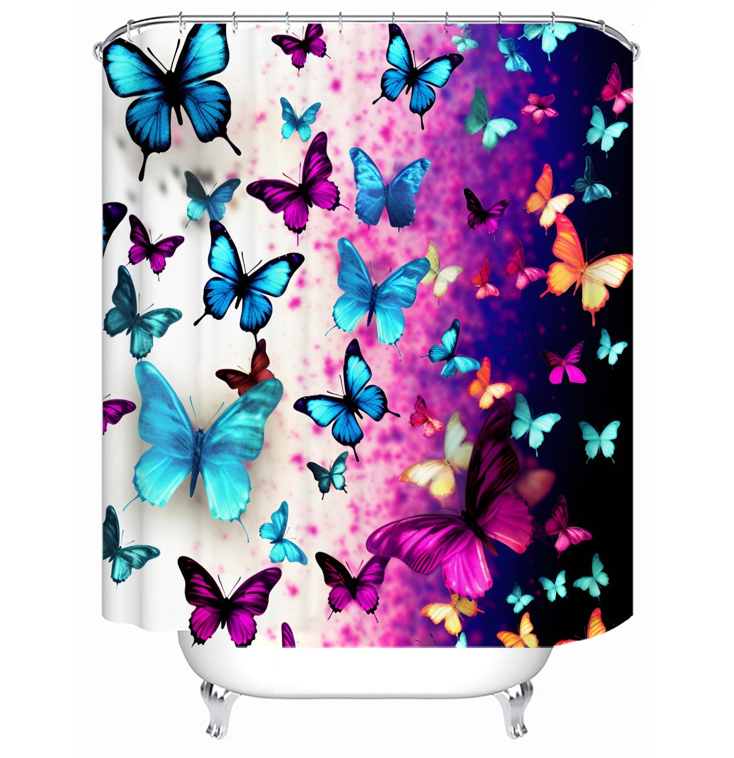 WODEJIAFANG Polyester Bath Blind Set Hooks & Liners in Bath Room Shower Curtains Sets for Bathroom Accessories,African Girls 3D Printed Beautiful Wide Fabric Toilet Curtain for Bathtub 72X72 inches