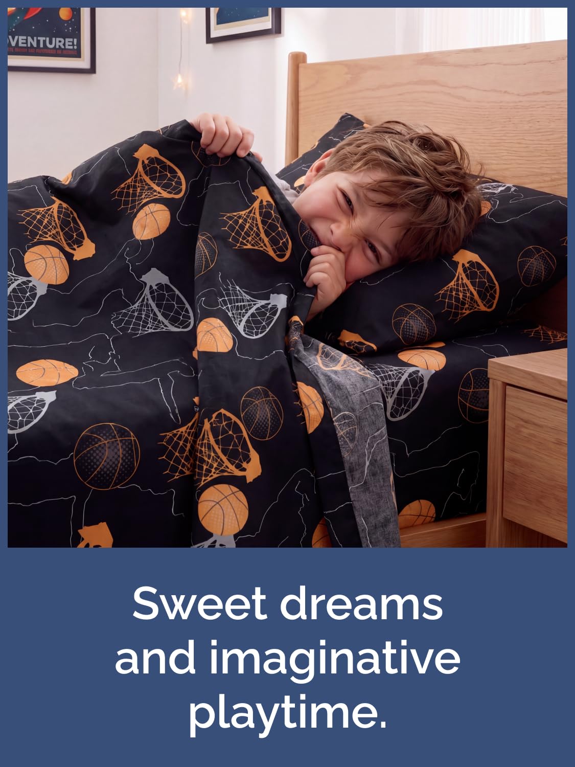 CGK Unlimited Kids Halloween Hoops Twin 3 Piece Sheet Set - Boys, Girls, Teens, Toddler - Easy Fit Deep Pockets - Soft, Cooling & Breathable Sheets - Cute, Cozy, Fade & Wrinkle Free - Machine Washable