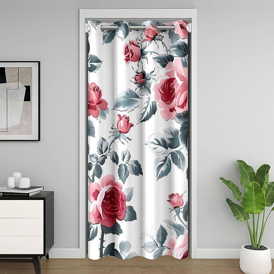 Feelyou Flower Door Curtain for Doorway Privacy Vintage Boho Plant Floral Closet Cover 60S 70S Groovy Room Divider Curtain 42" x 84" Retro Hippie Flower Bedroom Living Room Window Treatments