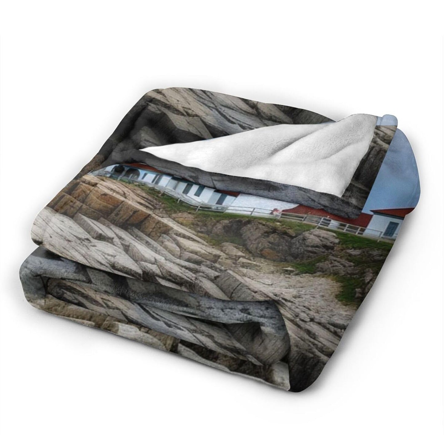 Dewoofly Sea Lighthouse Washable Flannel Throw Blankets, Blanket for Bed Couch Sofa, All Seasons Home Camper Travel 60"x50"