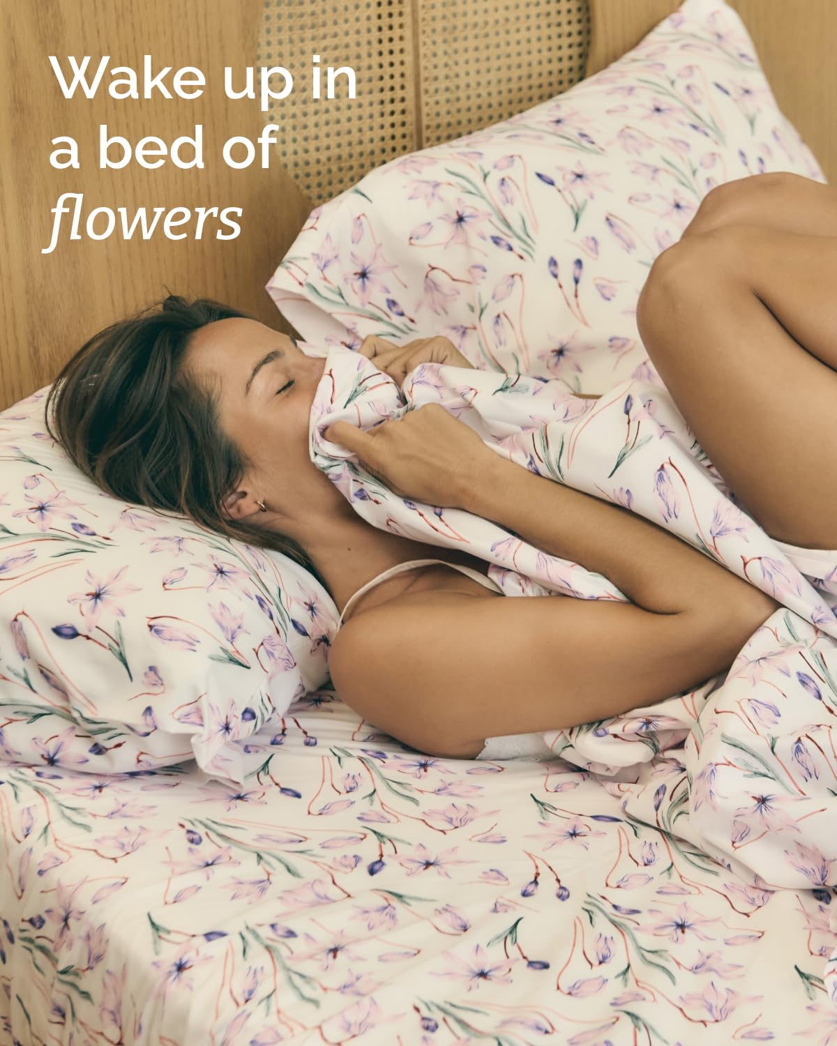 Floral Sheets - Pink Floral Bed Sheet Set - 1 Flat & 1 Fitted & 2 Pillowcases w/ Deep Pockets - Comfy, Wrinkle & Fade Free - Boho Botanical Bedding - Ultra-Soft, Breathable & Cooling - Full Size Set