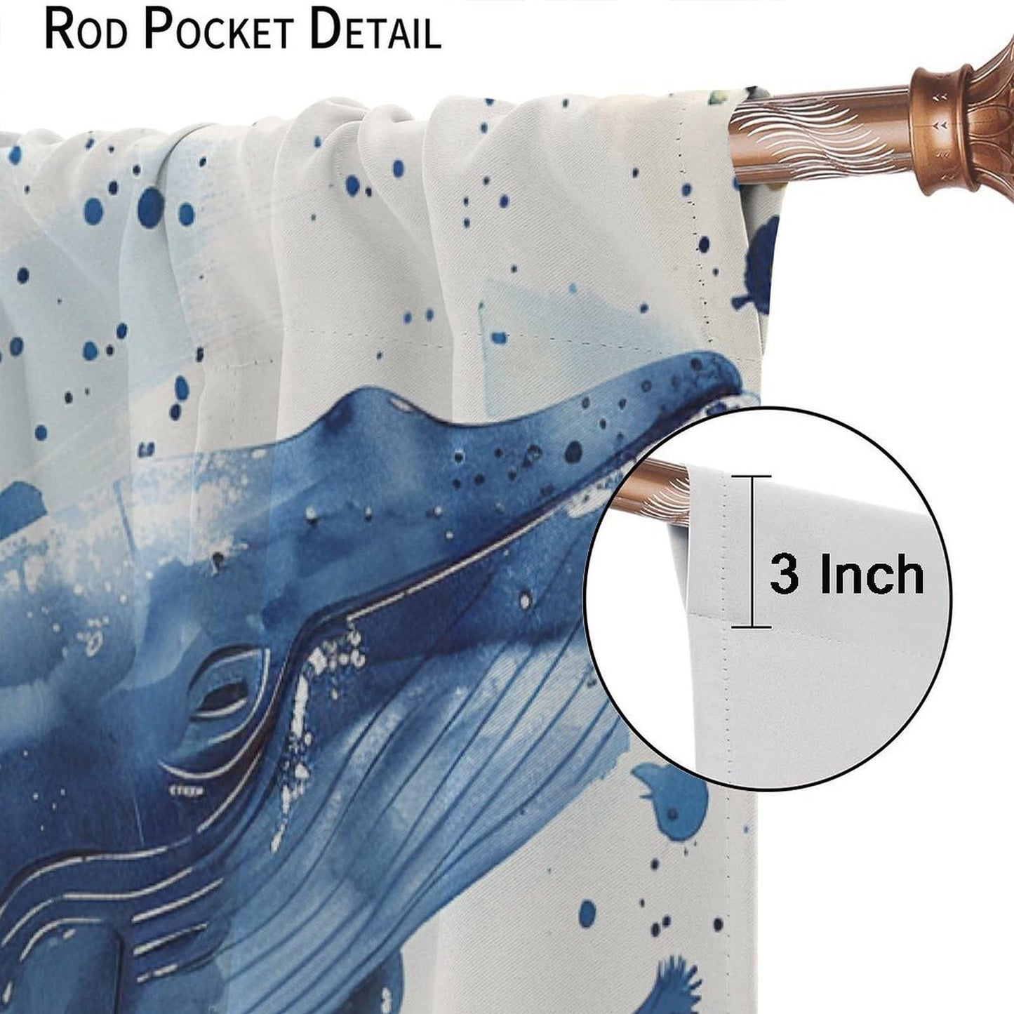 TOWINSFB Nautical Sailboat Whale Blackout Curtains, Retro Lighthouse Ship Compass Home Decor Rod Pocket Window Drapes for Living Room Bedroom - 2 Panels, Each 21" W x 63" L