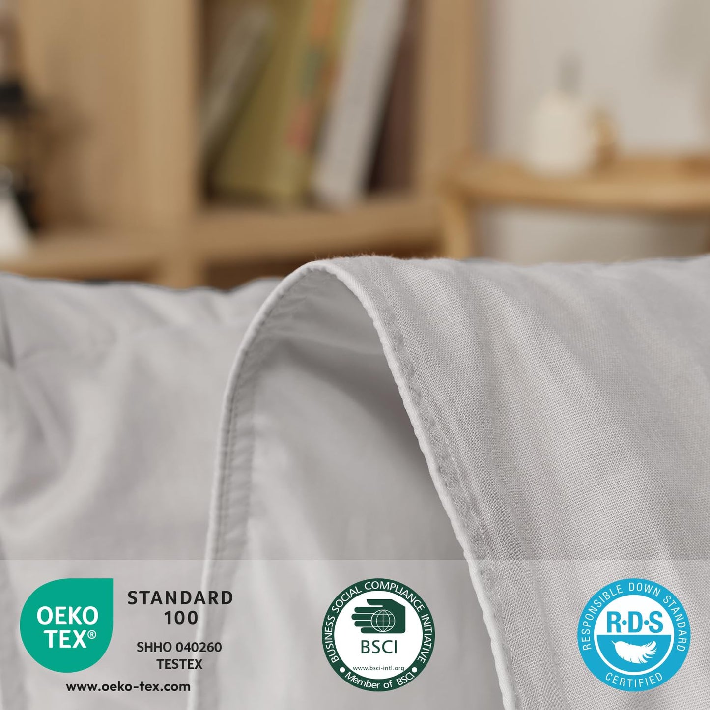 zzlamb Muslin Toddler Down Comforter Baby Down Blanket, Lightweight Crib Quilt All Season Duvet Insert, Soft & Breathable 100% Cotton Muslin for One Side Machine Washable, Misty Grey 41x48in