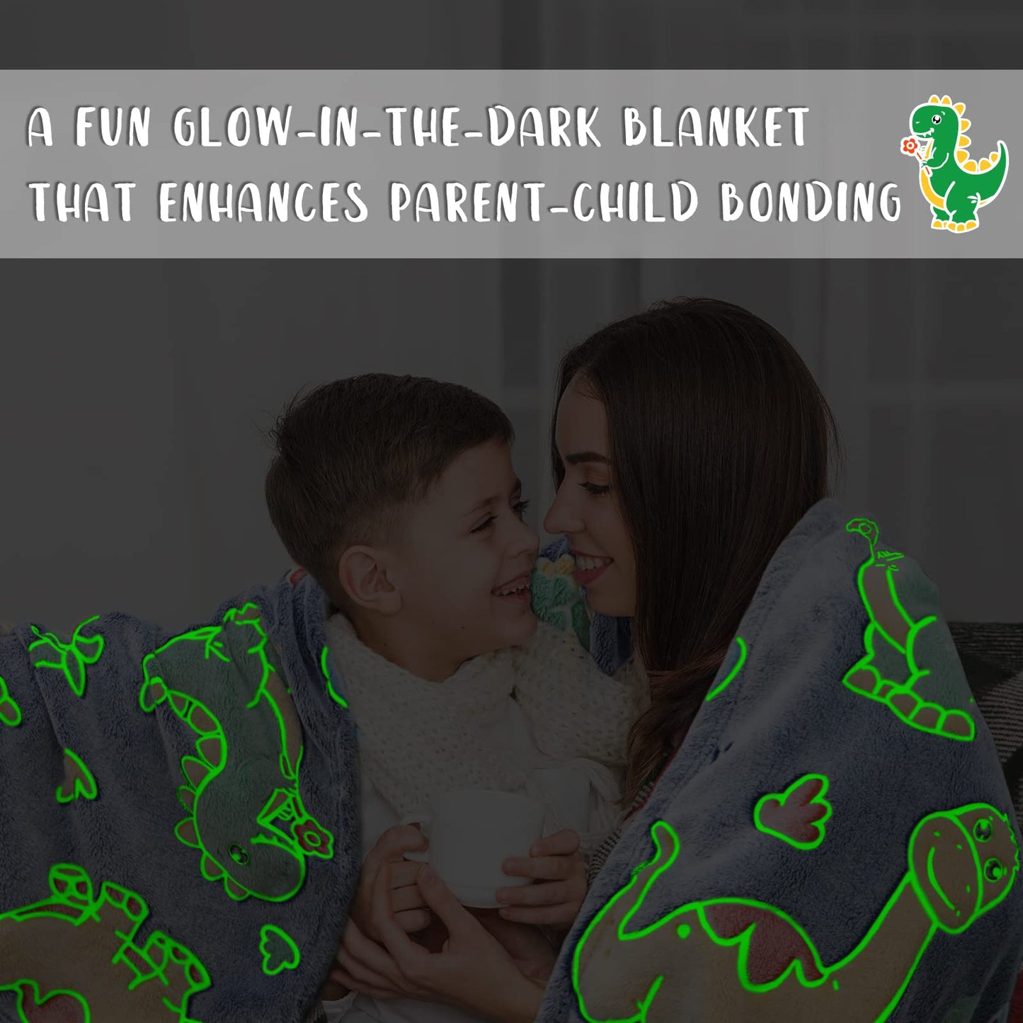 Gdindff Glow in The Dark Dinosaur Blanket for Kids/Boys/Girls/Toddler, Cute Dino Kids Throw Blanket for Birthday/Graduation Gifts, Dinosaur Toys Gifts for Boys Girls Age 3-10 50"x60"