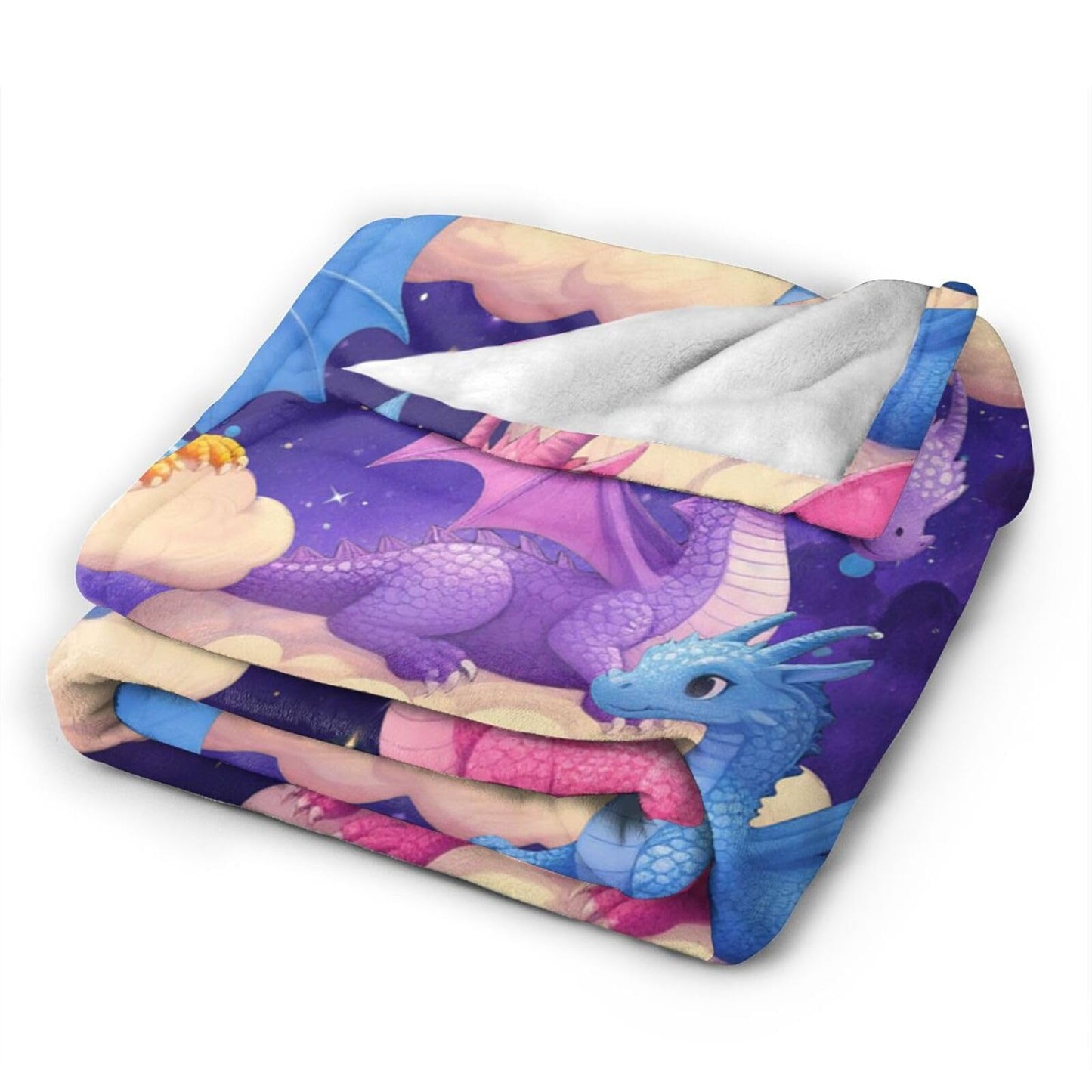 Dragon Throw Blanket - Soft Plush Fleece Bedding Blankets- Cozy Funny Dragon Stuff Gifts for Girls Boys Kids Women 40"X50"