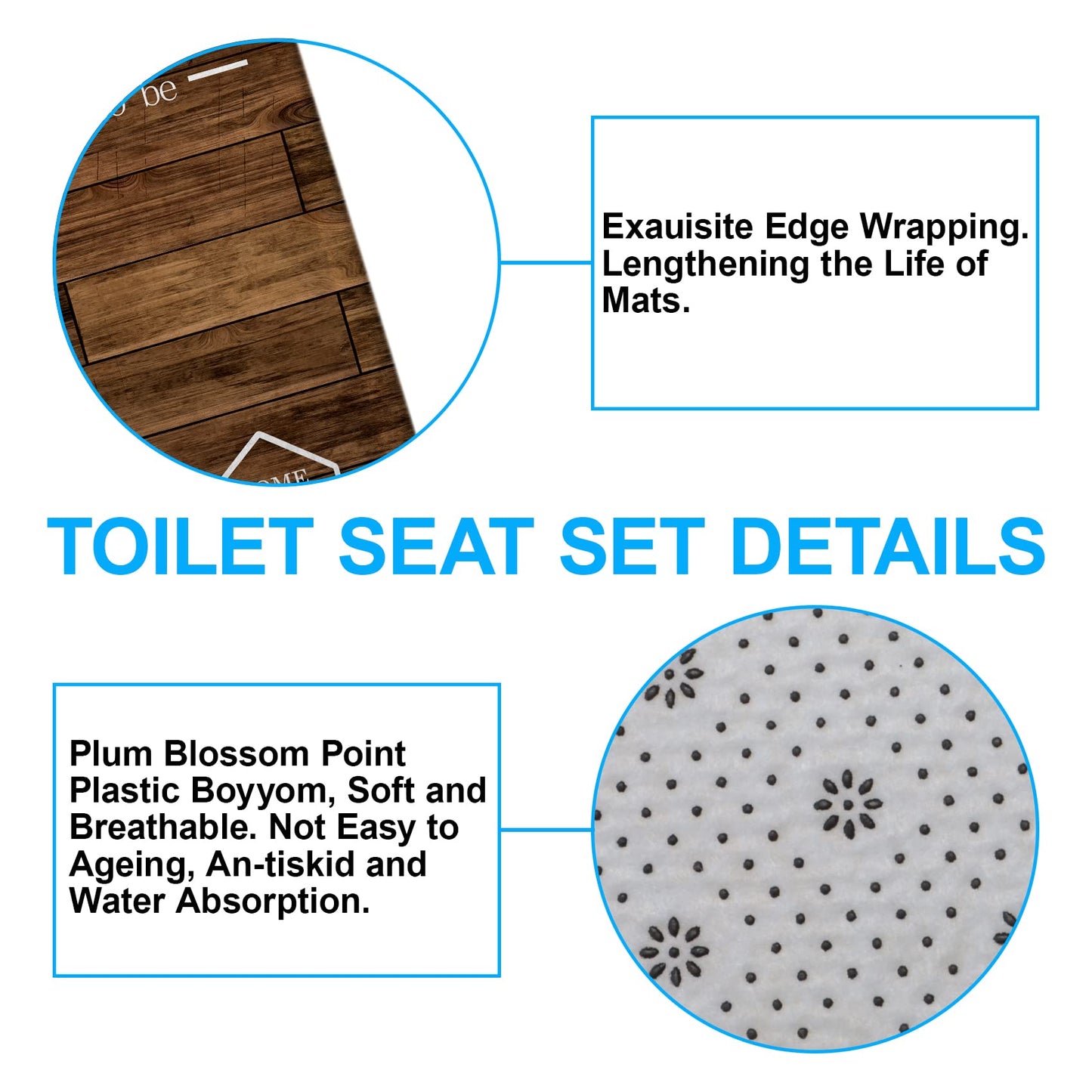 juwute 4Pcs Family Shower Curtain Sets with Non-Slip Rugs, Toilet Lid Cover and Bath Mat, Brown Home Bathroom Decor Set Accessories Waterproof Shower Curtains with 12 Hooks, 72 x 72 Inch