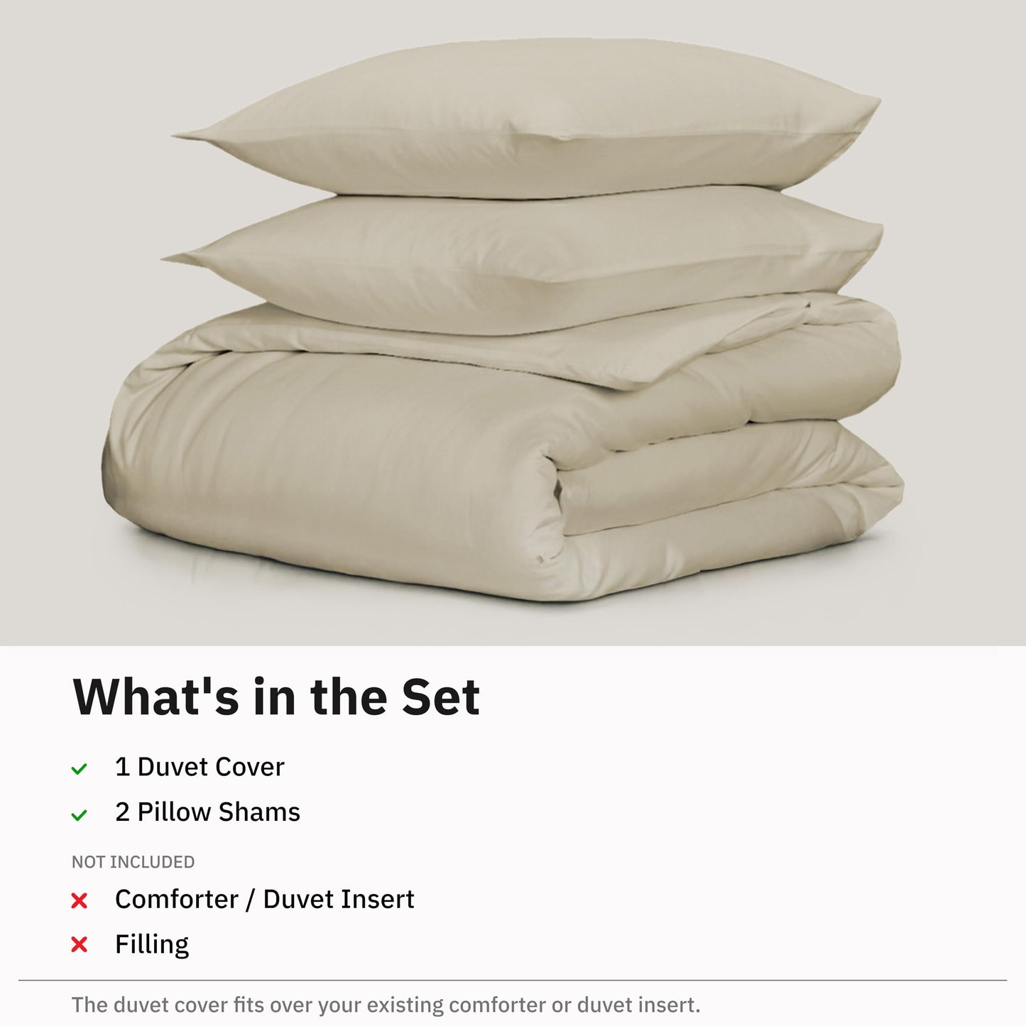 California Design Den 3 Pc 100% Cotton Duvet Cover Set Queen Size/Full Size - Winner Good Housekeeping Best Bedding Awards 2025, 400 Thread Count Sateen, Soft and Durable - Beige