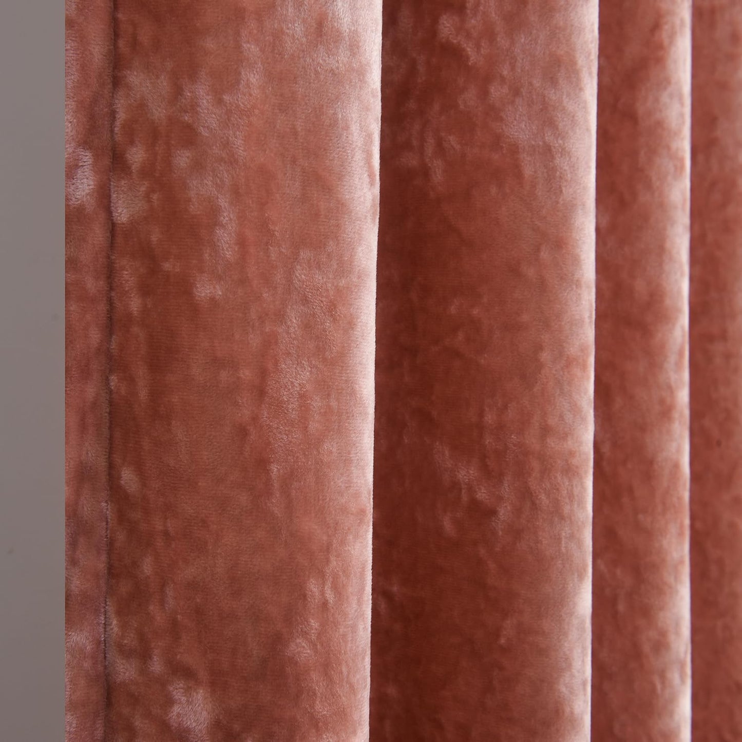 Roslynwood Crushed Luxury Velvet Blush Pink Curtains for Bedroom 84 inches Long, Thermal Insulated Window Drapes Back Tab for Living Room/Dining Room, W52 x L84, 2 Panels