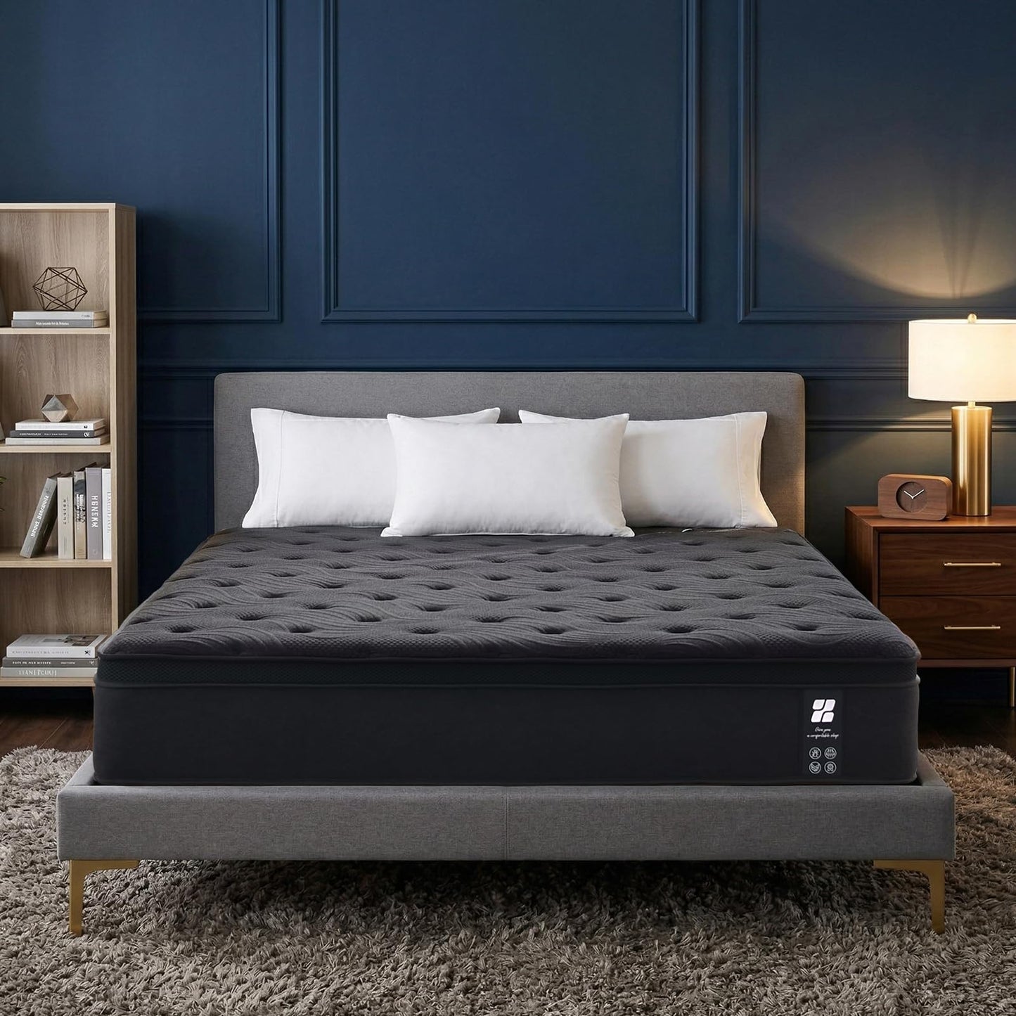 Profus 12 Inch Queen Mattress, Memory Foam Mattress in a Box with Memory Foam & Pocket Springs for Motion Isolation, Queen Size Mattress Relieve Pressure with Medium Support, CertiPUR-US Certified
