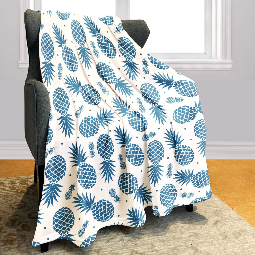 YISUMEI Pineapple Blanket 60x80 Inches Soft and Cozy Tropical Fruit Pattern Throw Great Gifts for Kids Boys and Girls