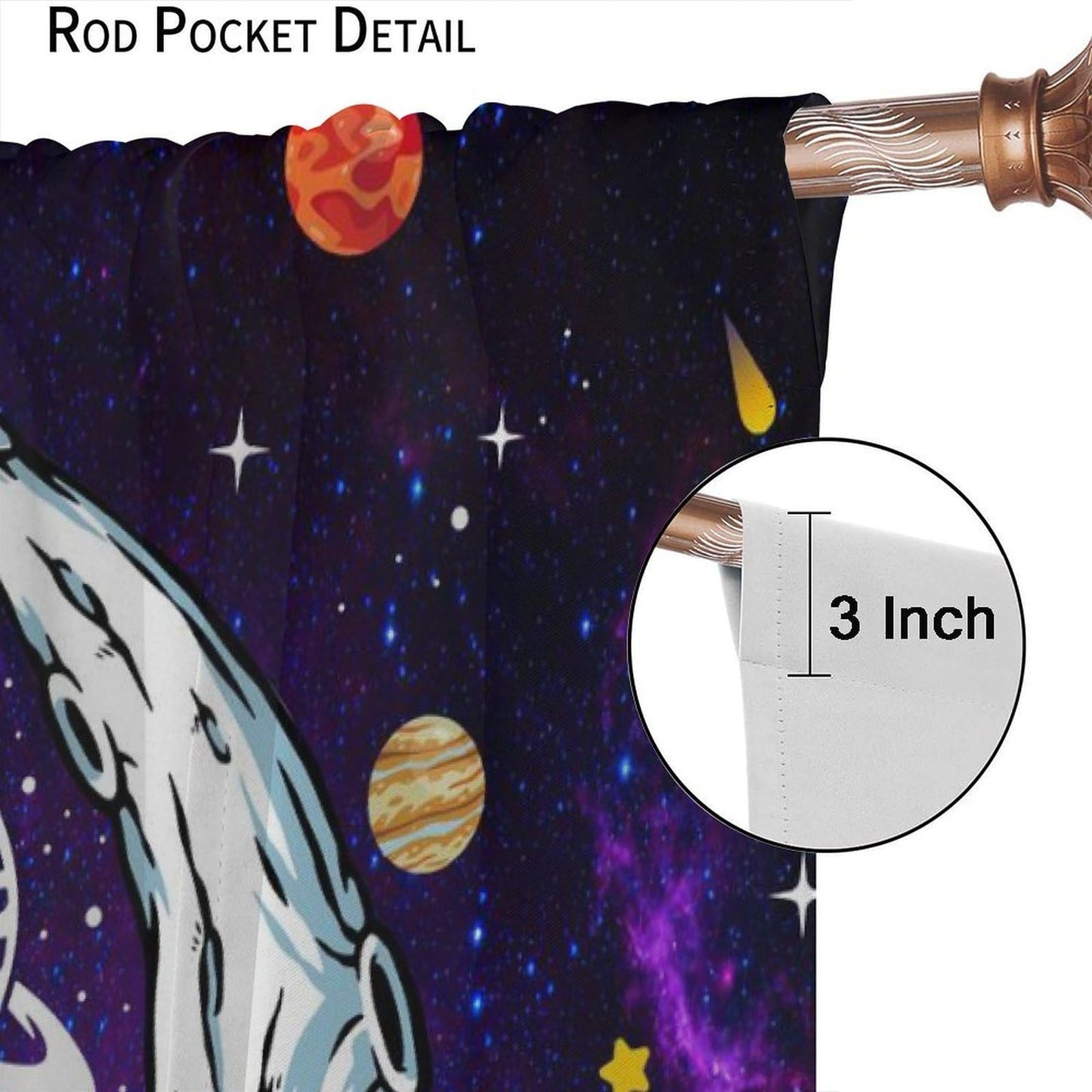 AAVEUP Universe Astronaut Blackout Curtains for Kids,Galaxy Space Planet Astronaut Alien Purple Outer Space Nebula Funny Meteor Earth Window Treatments for Boys Nursery Bedroom Living Room 63x72inch