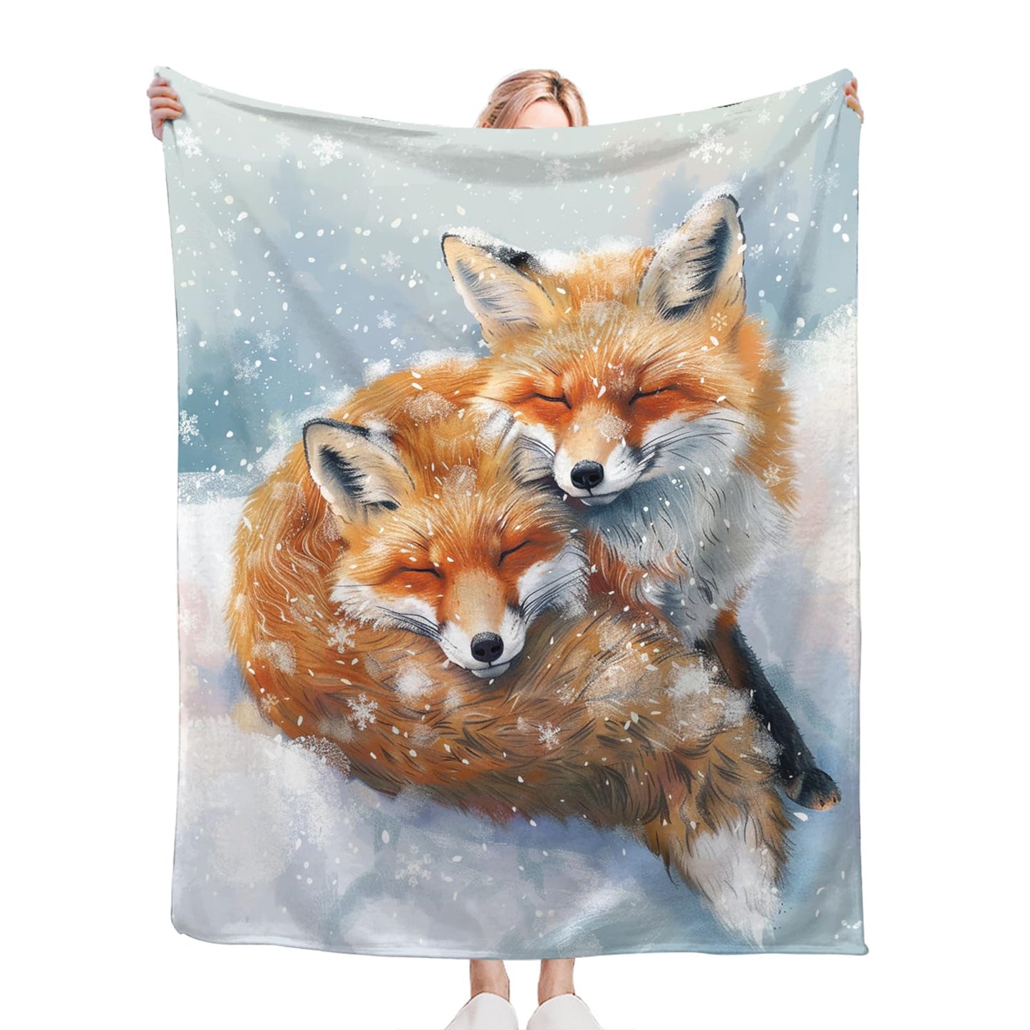 Tijuboni Fox Throw Blanket Fox Gifts for Girls Boys Women Men Kids Adults Soft Flannel Fleece Blanket for Couch Sofa Bed Home Decor 40"x50"
