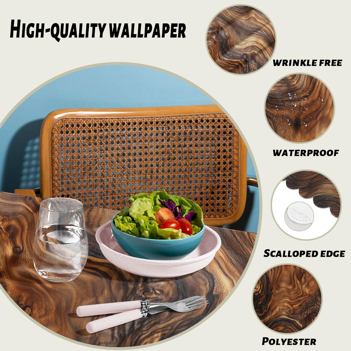 Wood Grain Texture Decorative Rectangle Tablecloth Old Tree Trunk Natural Rectangle Table Cover Anti-Oil Tablecloth for Dining Tables, Parties, Wedding and Banquet Decoration 52" x 70" 4-6 Seats