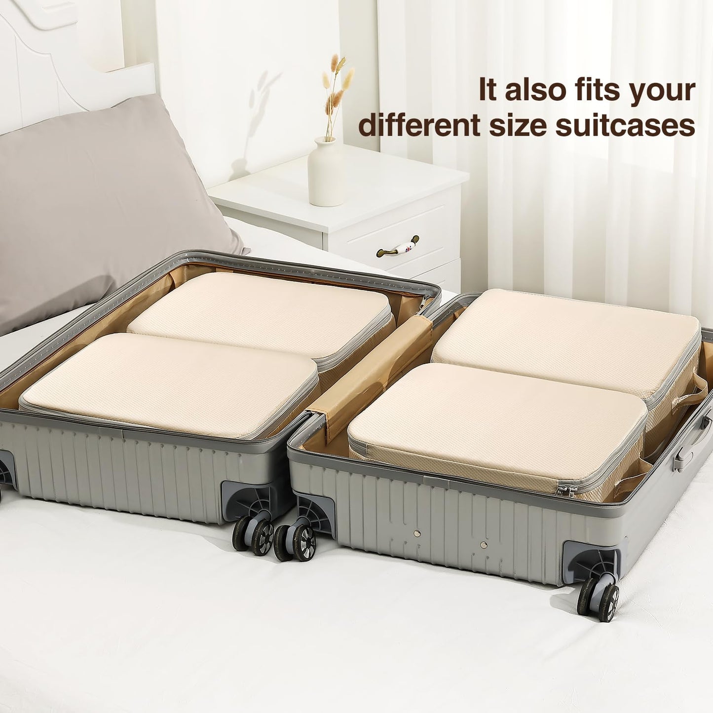 DIMJ Clothes Storage Bag 8 Pack, 19L Compression Storage Bags for Sweater, Closet, Sheet Storage Organizer with Window Handle, Compression Packing Cubes Space Saver Storage Bags with Zipper