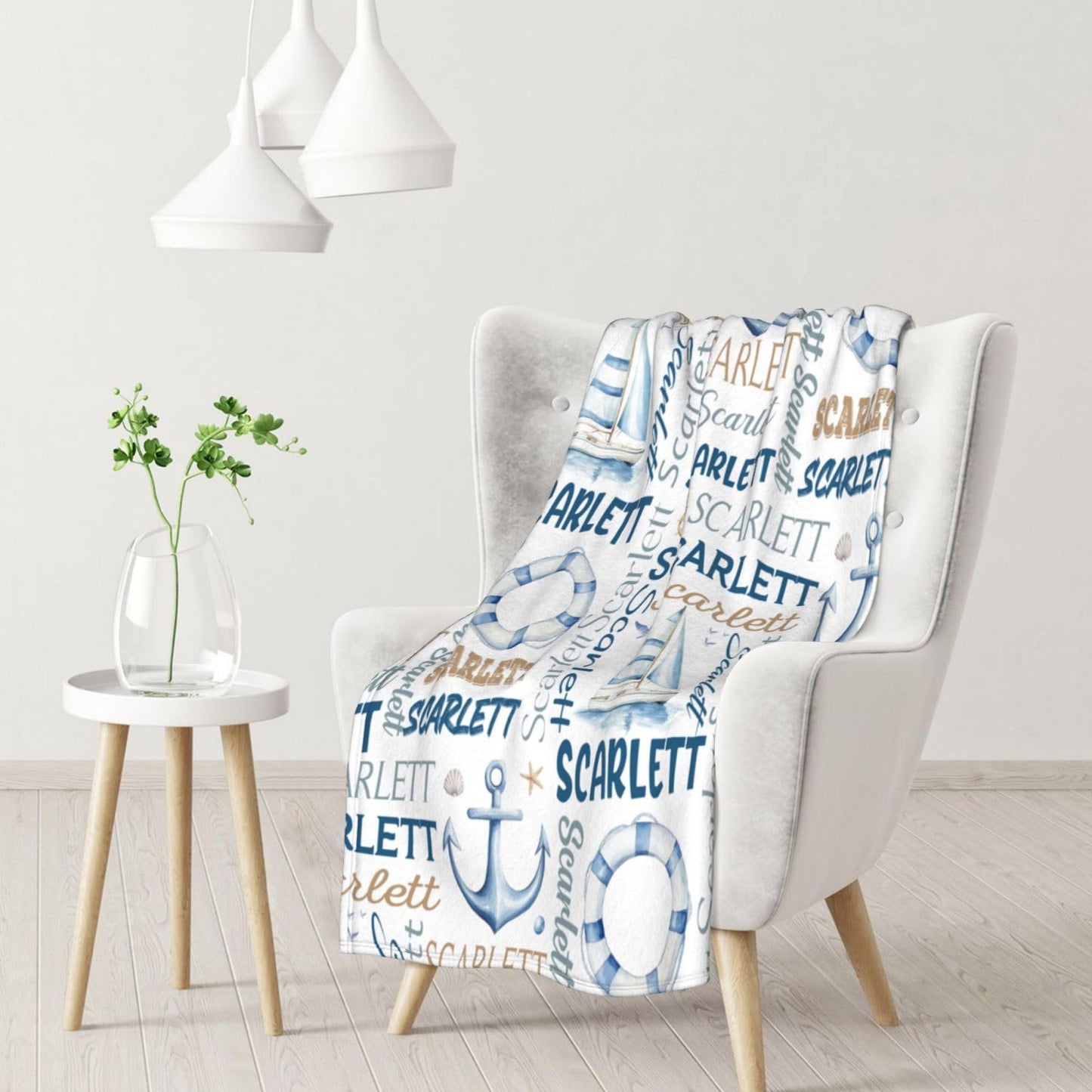 PUREFLY Personalized Baby Blanket- Custom Baby Blanket with Name for Girls and Boys, Super Soft Plush Fleece, Personalized Baby Gifts, Customized Name Blanket for Newborn
