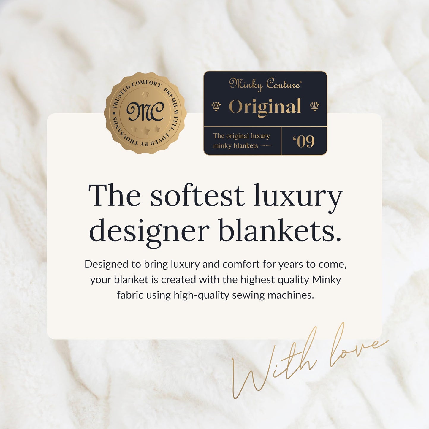 Minky Couture Hugs Blanket - Extra Plush Blanket for Premium Gifting - Stretchy Bubbled Cozy Throw - Silky Smooth - Durable & Machine-Washable - Travel-Friendly - Adult, Cream
