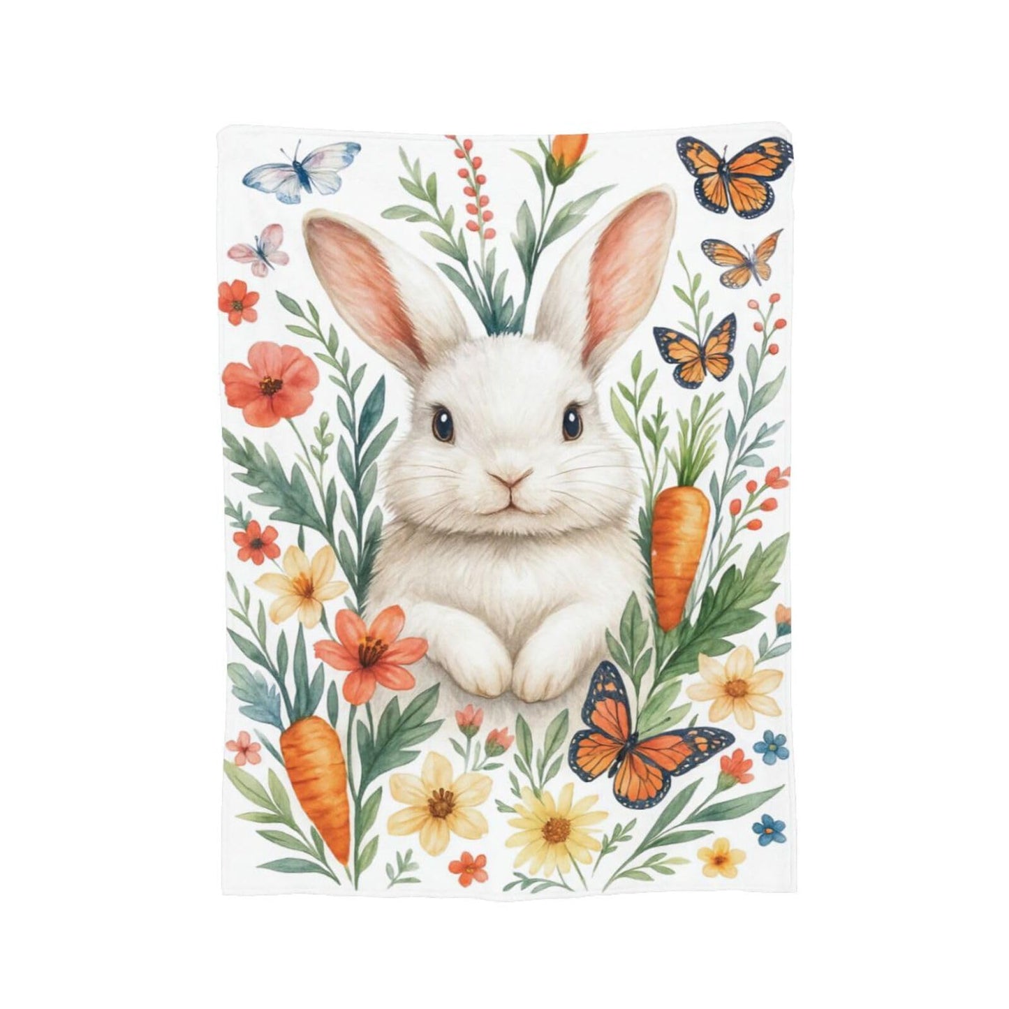 Rabbit Blanket Cute Bunny Throw Blanket Soft Warm Cozy Fleece Fuzzy Plush Rabbit Flannel Blankets Gifts for Girls Women Boys Kids Adults 40"X50"