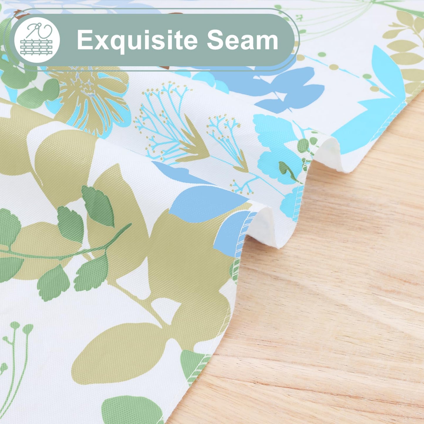 misaya Rectangle Waterproof Vinyl Table Cloth, Wipeable Tablecloth with Flannel Backing, Plastic Table Cover for Dinner, Picnic, Indoor and Outdoor (Leaves, 52" x 70")