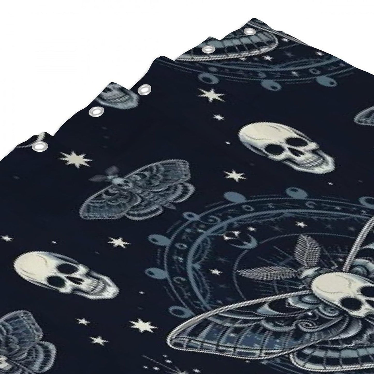 Meaudiwes Fashion Lightweight Shower Curtain Washable Shower Curtain with 12 Hooks Goth Moth Dead Skull Moon, 72"x 70"