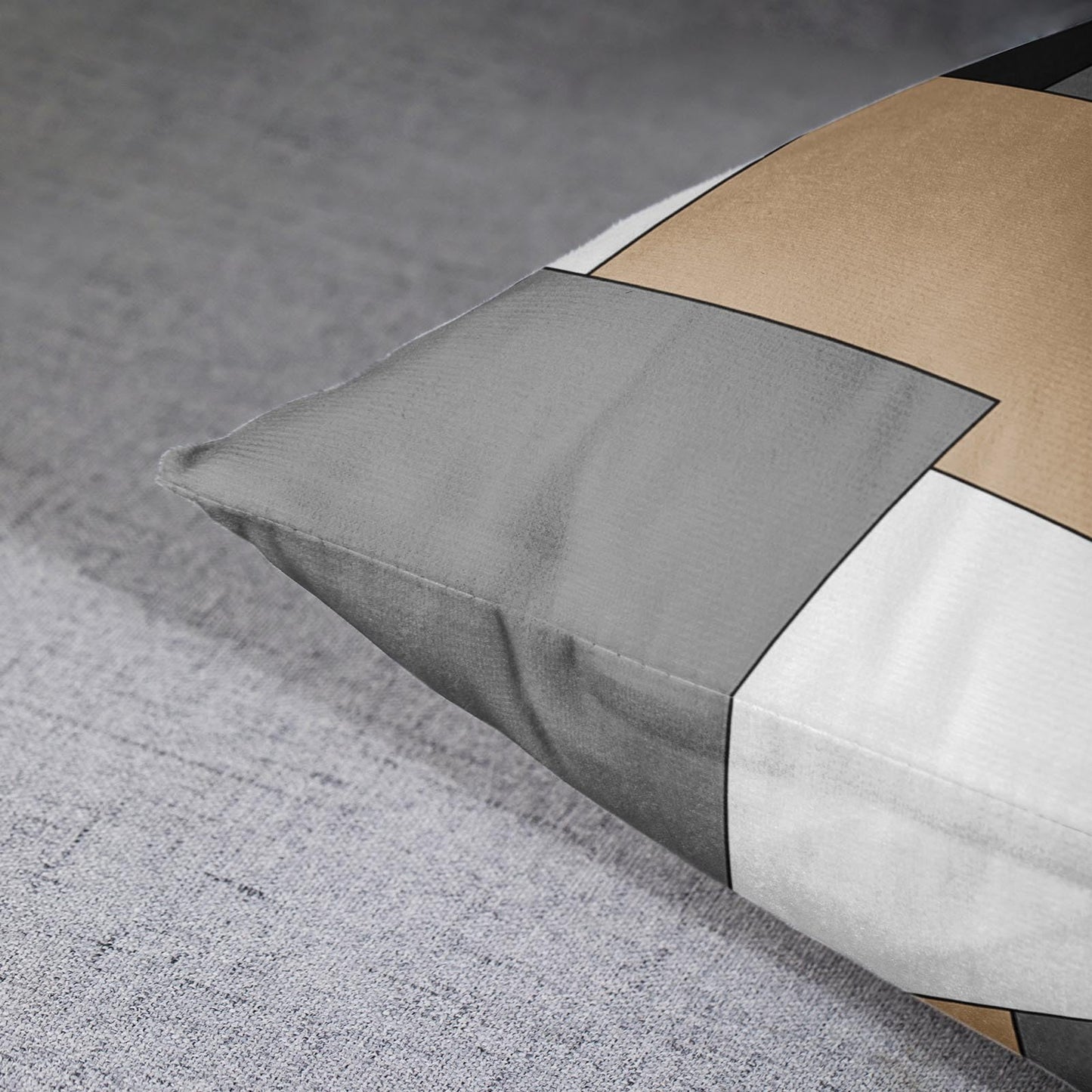 Emvency Set of 2 Brown Geometric Throw Pillow Cover Black Grey White Painting Abstract Checkered Design Decorative Pillow Case Modern Home Decor Standard Square 18x18 Inch Cushion Pillowcase