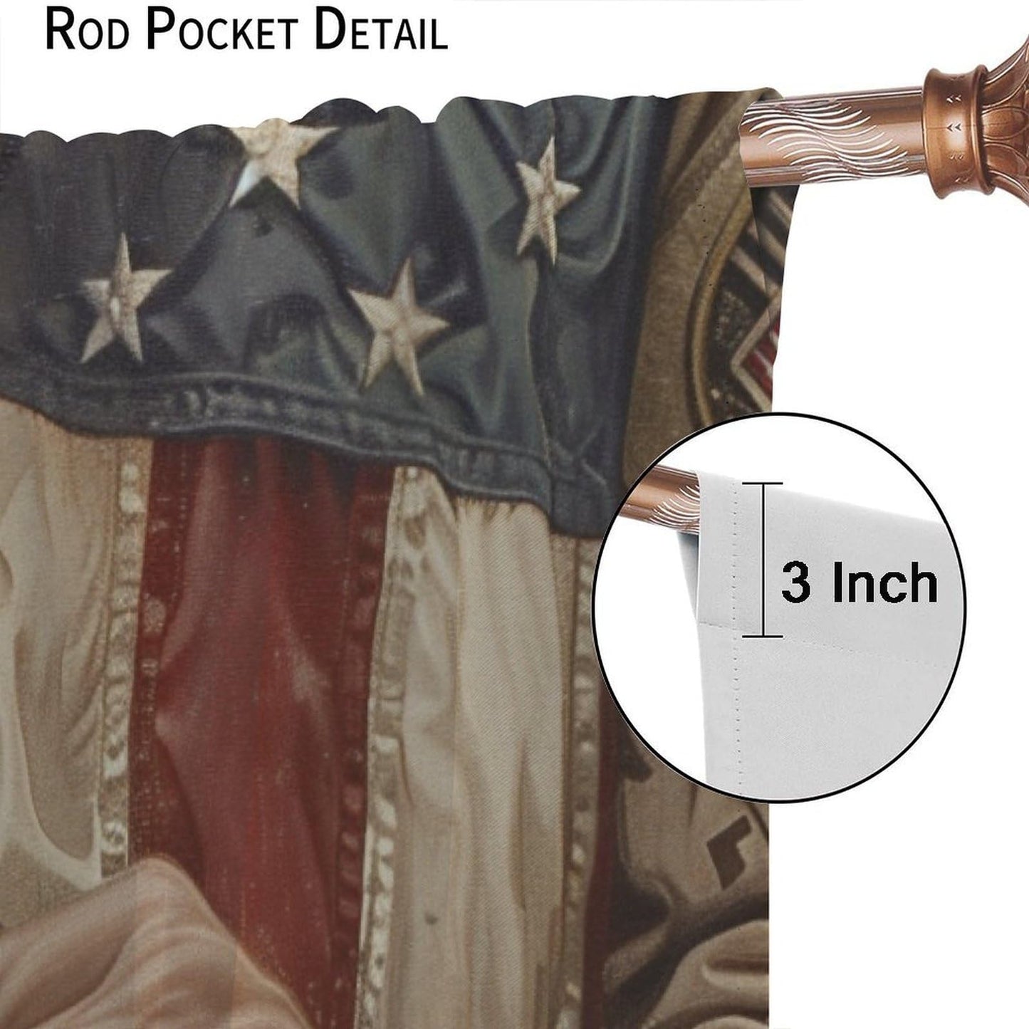TOWINSFB Military Soldier American Flag Blackout Curtains for Living Room Bedroom, Retro Camouflage USA Patriotic Window Curtains Rod Pocket Thermal Insulated Window Drapes, 2 Panels, Each 21W x 63L