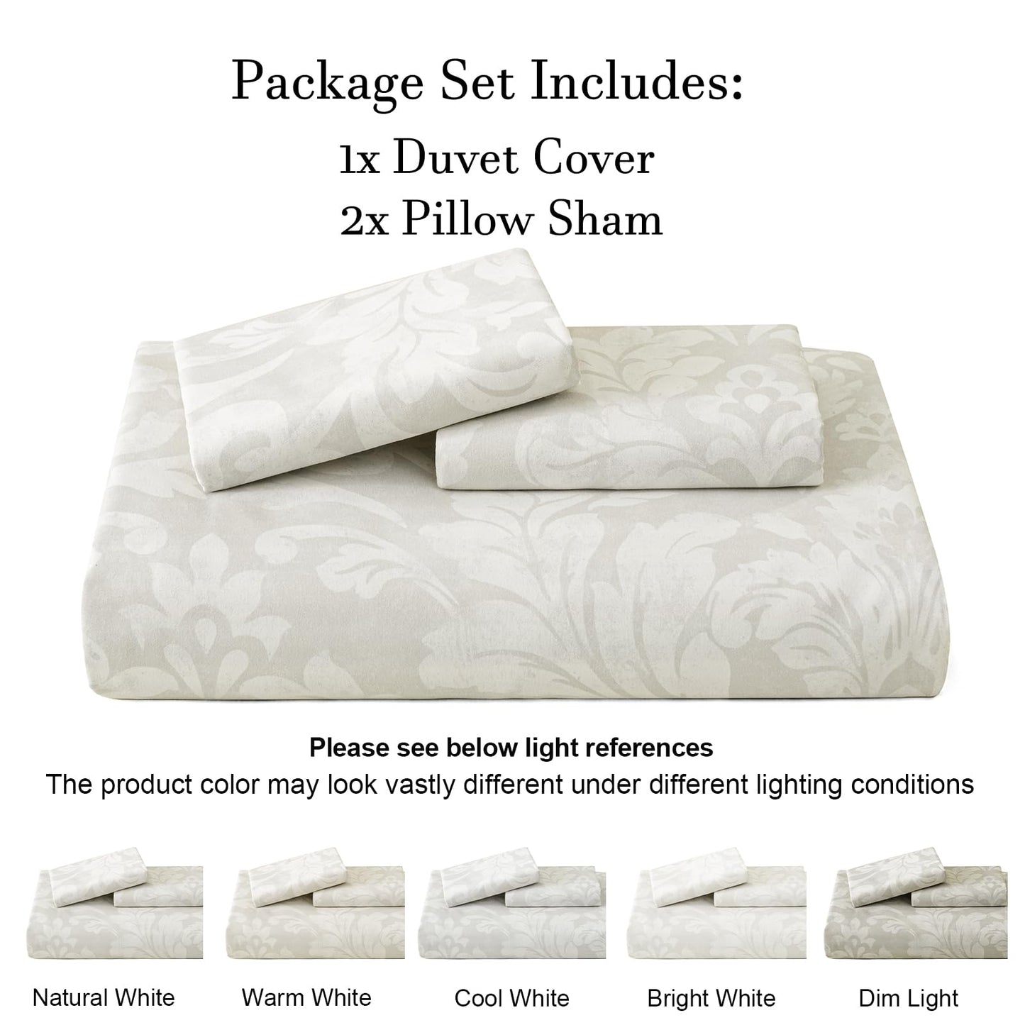 PHF Ultra Soft Floral Duvet Cover Queen Size, Printed Bedding Set 3 Pieces, Comfy Farmhouse Pattern Duvet Cover Set with 2 Pillow Shams, Zipper Closure and 8 Ties, 90"x90", Paisley-Beige