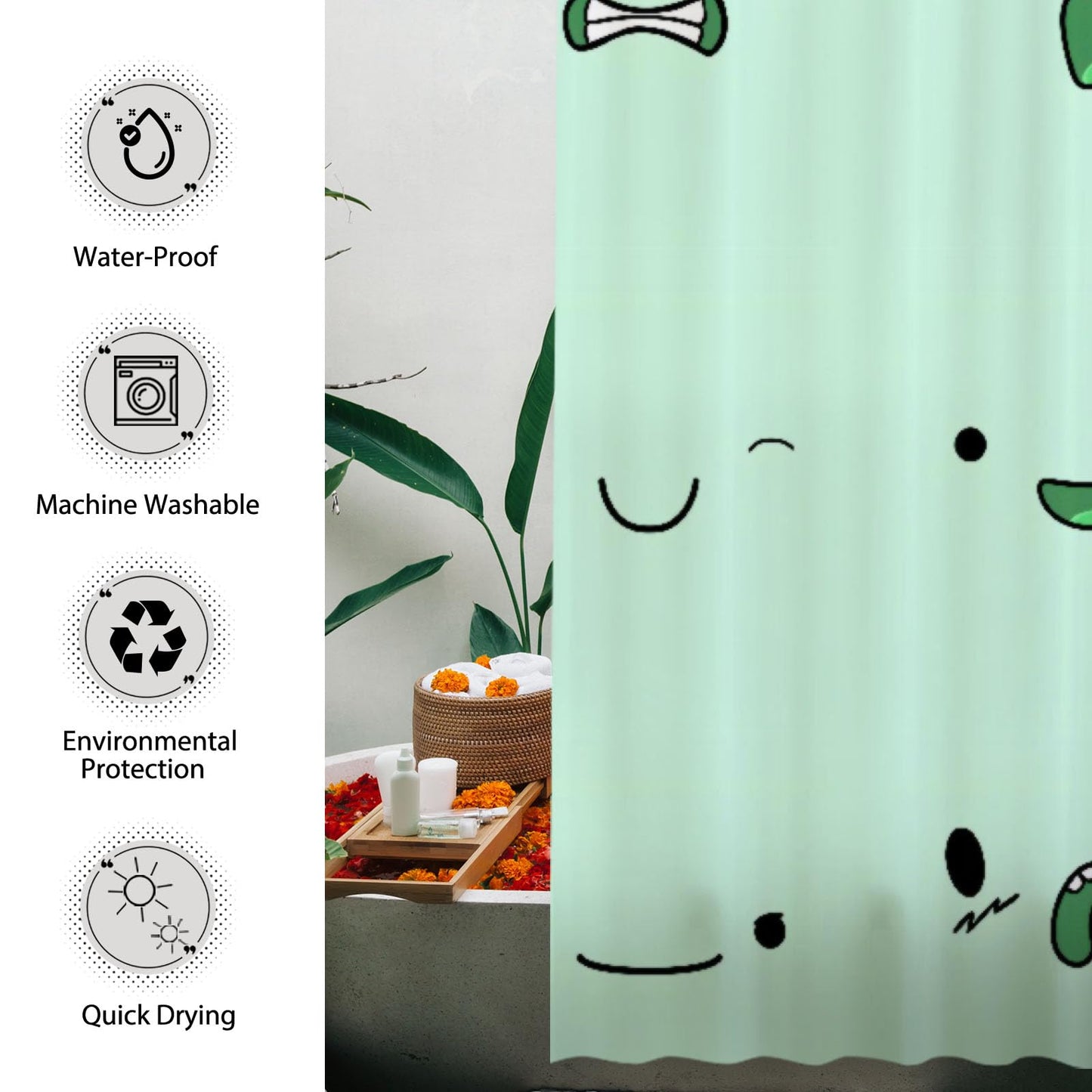 Funnytree Questing Duo Shower Curtain, Land of Ooo Explorer Bathroom Decor, Waterproof Fabric Durable Easy Care Washable, 72"X72"(Hooks Not Included) SC00318-002