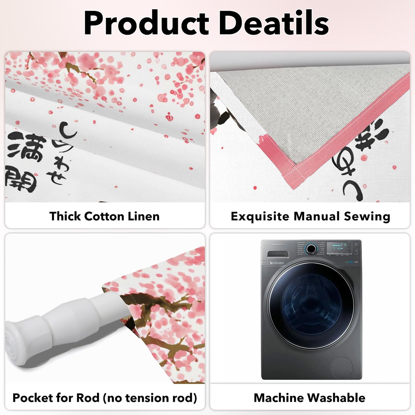 Leowefowa Noren Japanese Doorway Curtains Pink Cute Pattern Window Treatment Happy Dog Door Curtain Trapestry Panels for Hanging Room Privacy Divider Kitchen Door Curtains Home Decor, 33.5"x 70.9"