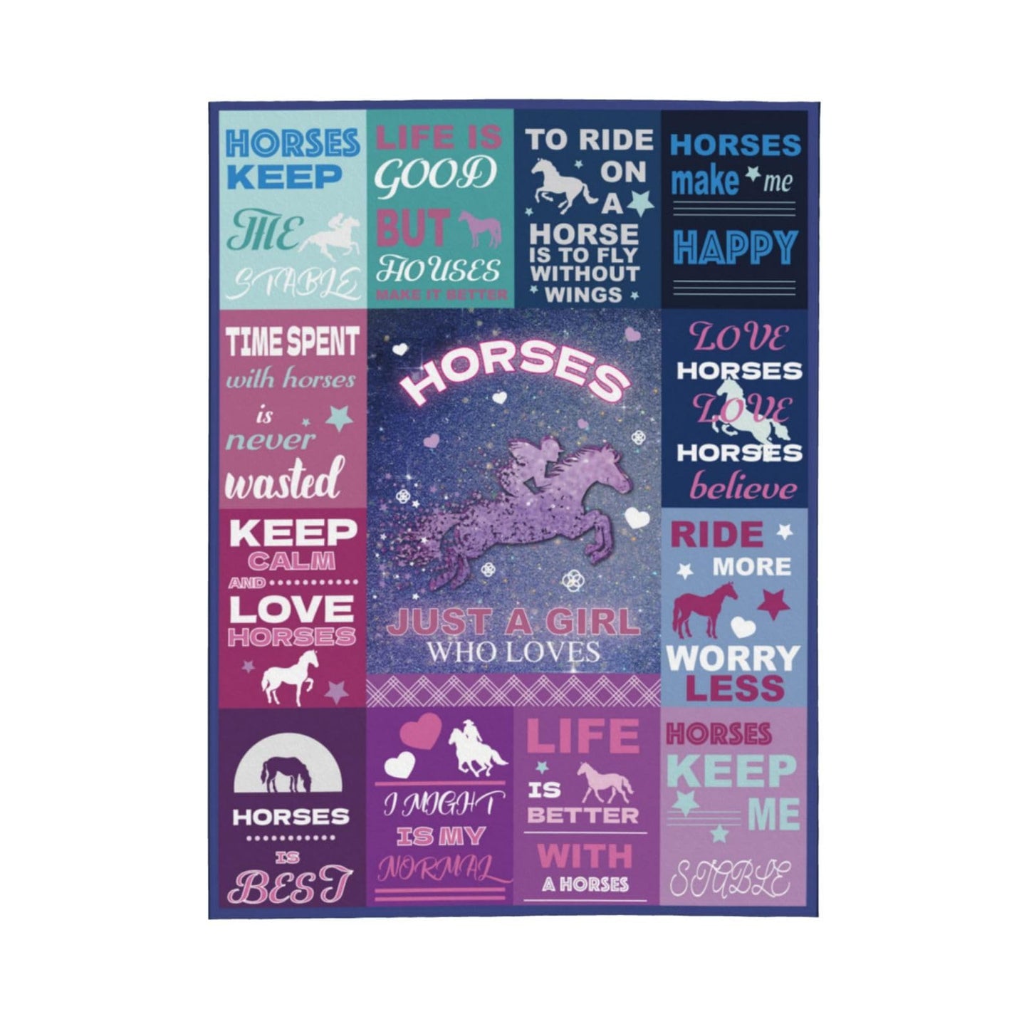 yhogxte Horse Gifts for Horse Lovers Girls Women, Just A Girl Who Loves Horses Christmas Blankets 50"x40"