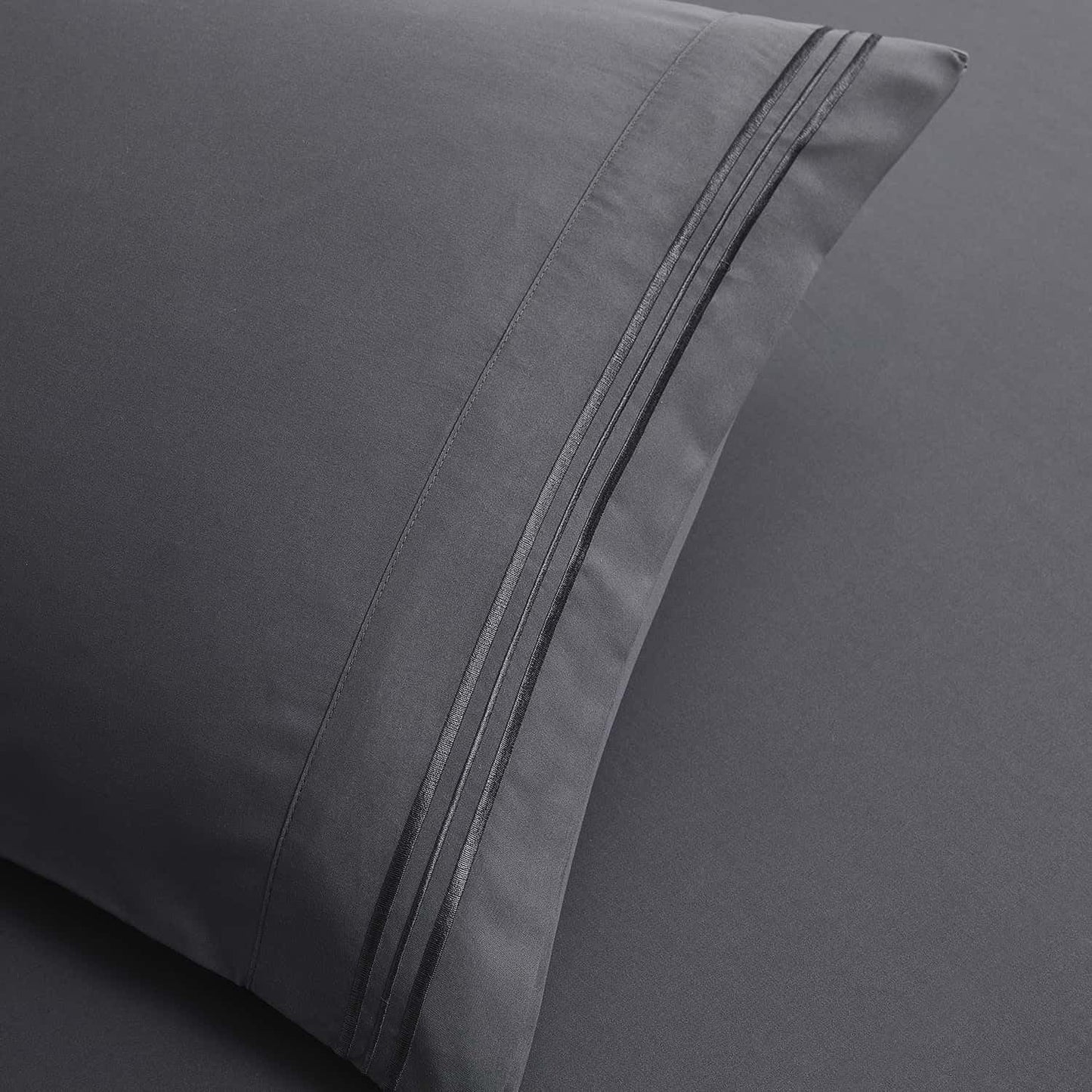 Clara Clark RV Queen Sheets, 6 Piece RV Sheets Set - Hotel Luxury Sheets for RV Bunks, Super Soft Bedding Set, Short Queen,Charcoal Gray