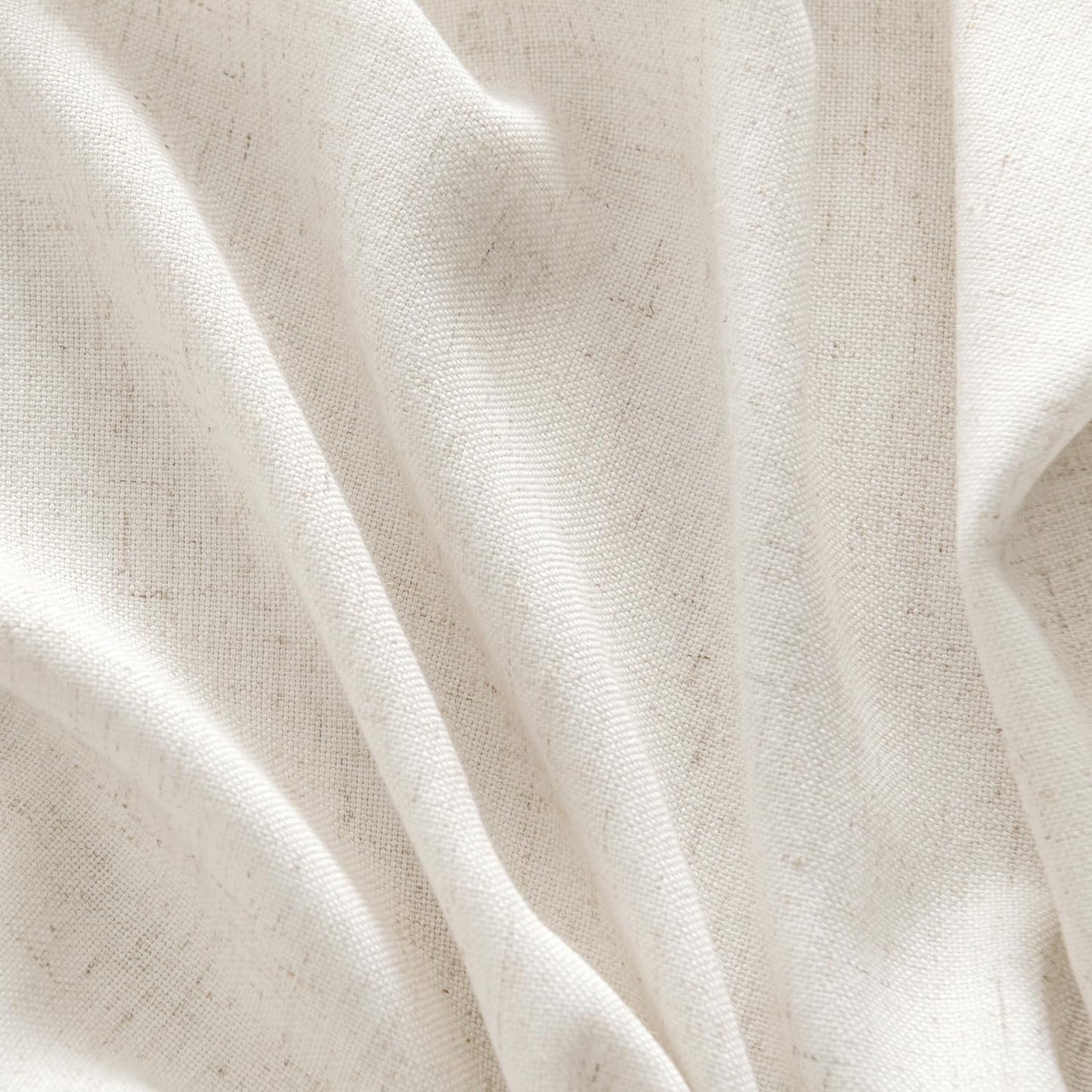 MIULEE Non-See-Through Privacy Linen Curtains 2 Panels, Light Filtering Window Curtains Farmhouse Textured Back Tab Semi Sheer Drapes for Bedroom Living Room, 52 x 84 Inches Long, Natural White